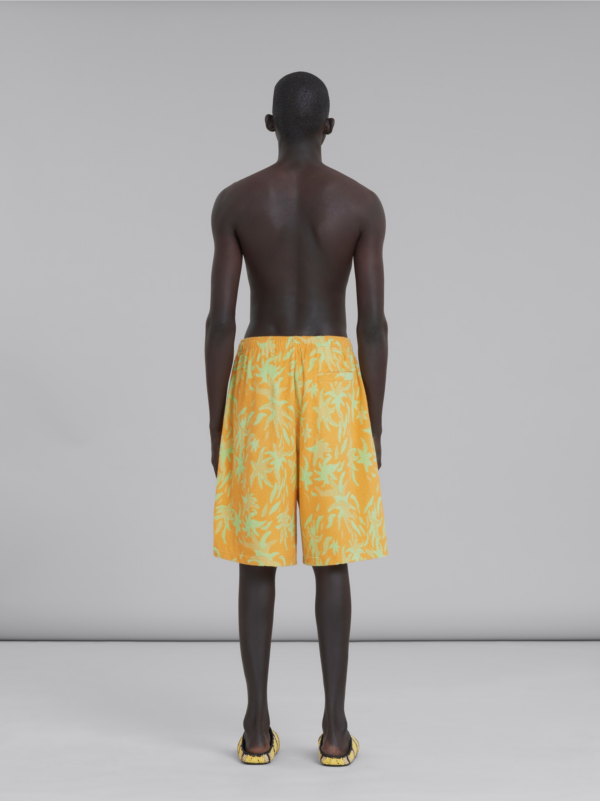 MARNI X NO VACANCY INN - ORANGE JACQUARD SPONGE FABRIC SHORTS - 3