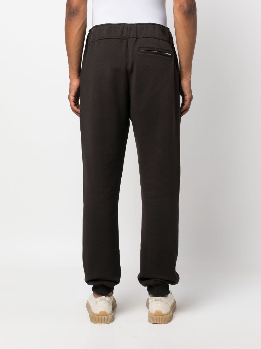 drawstring-waist cotton track pants - 4