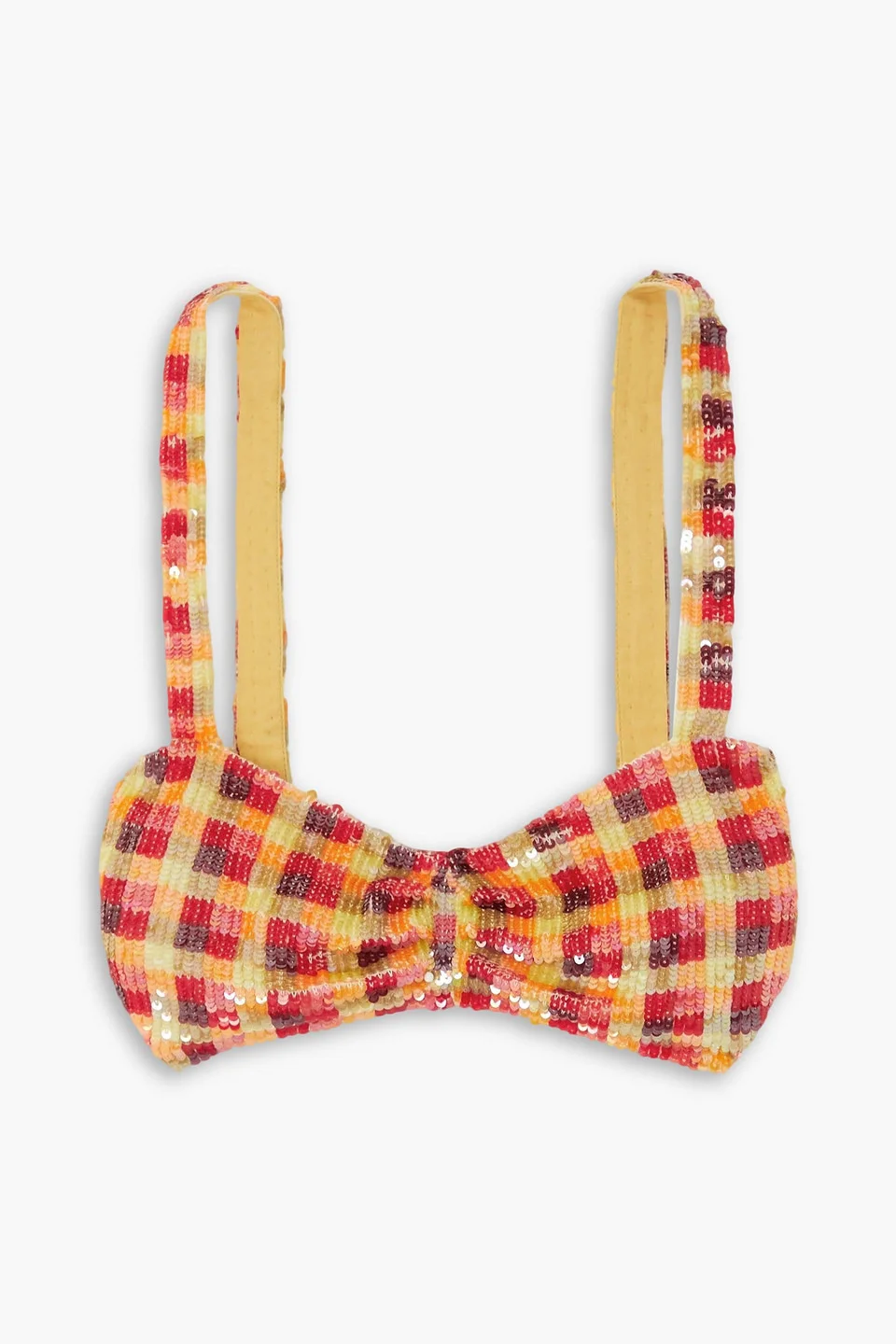 Checked sequined tulle bralette - 1