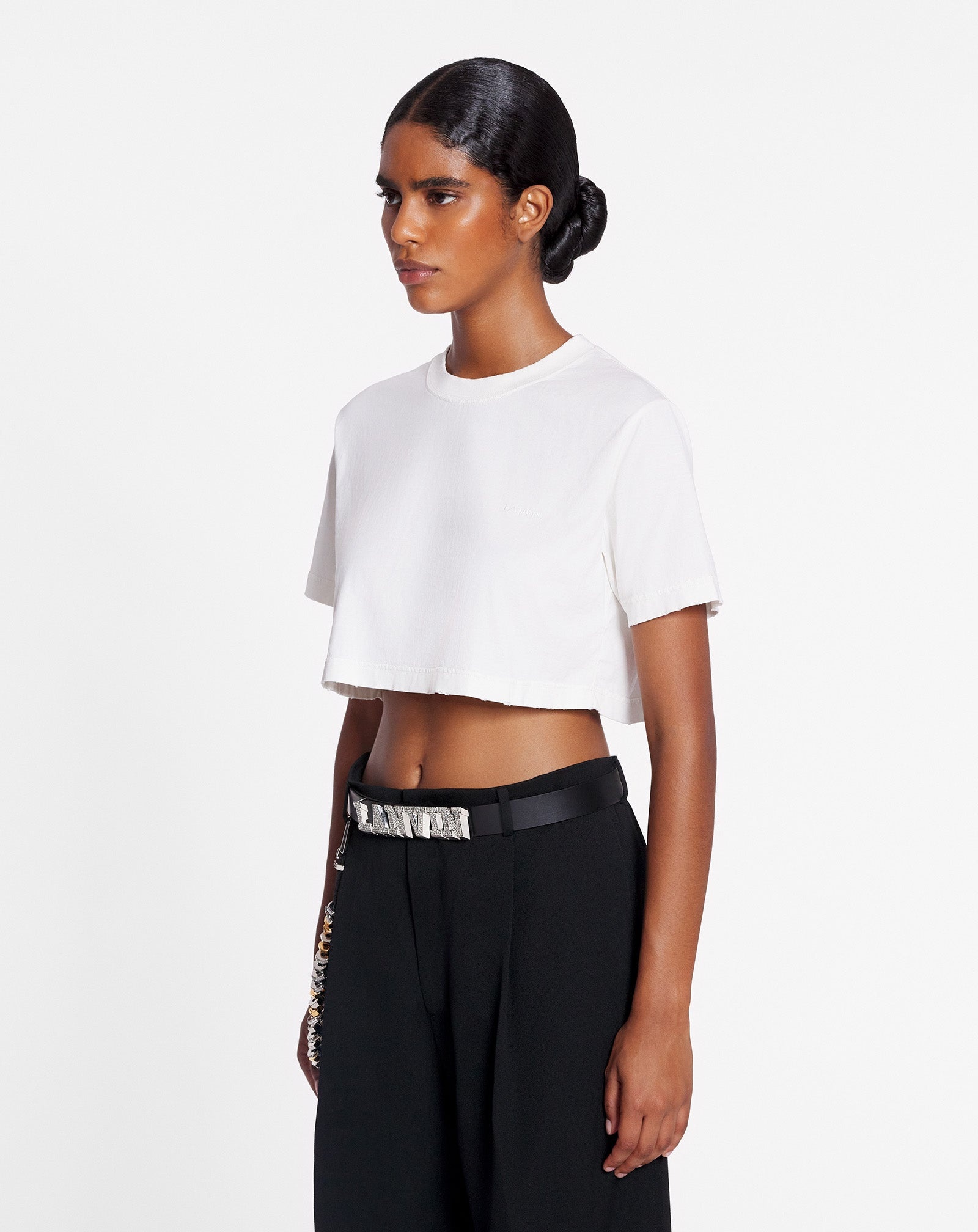 LANVIN X FUTURE UNISEX CROPPED PRINTED T-SHIRT - 3