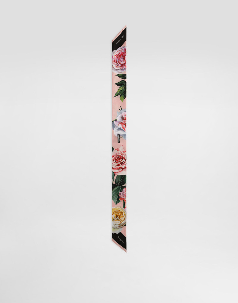 Dolce & Gabbana Twill headscarf with peony and rose print (6x100) outlook