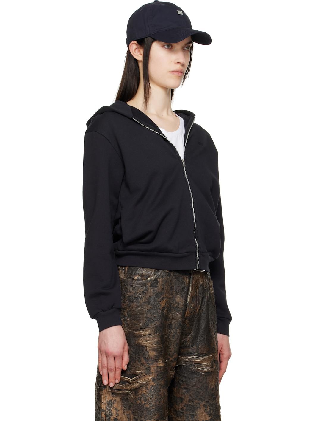 Black Zipper Hoodie - 2