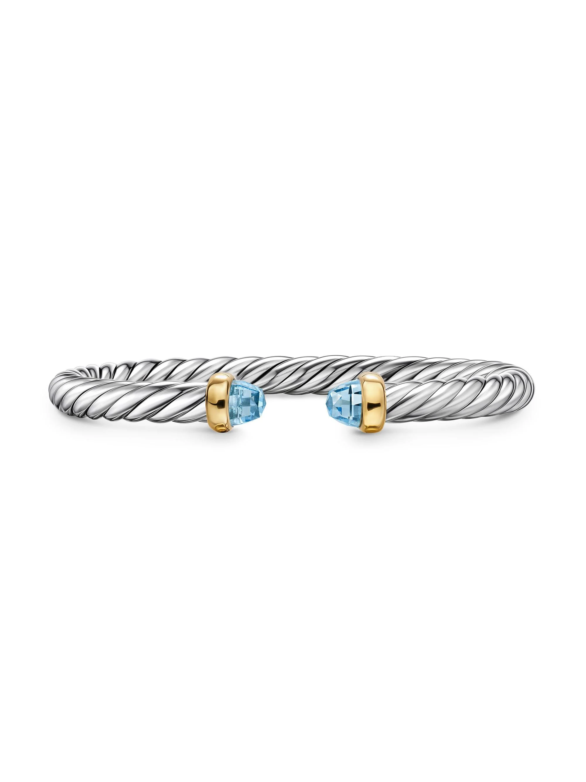 Women's Cable Flex Bracelet in Sterling Silver - Blue Topaz - 1