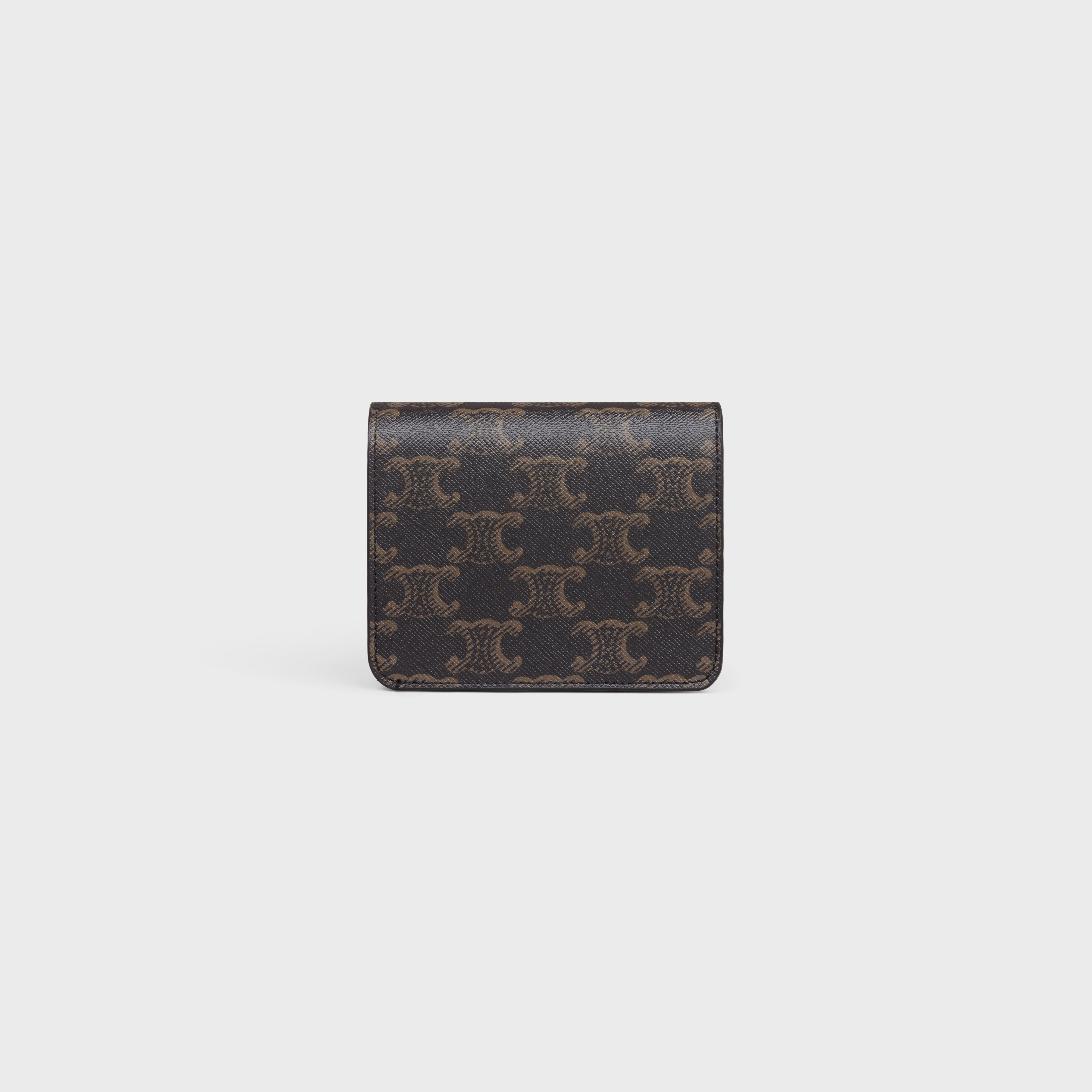 CARD HOLDER IN TRIOMPHE CANVAS AND CALFSKIN - BLACK