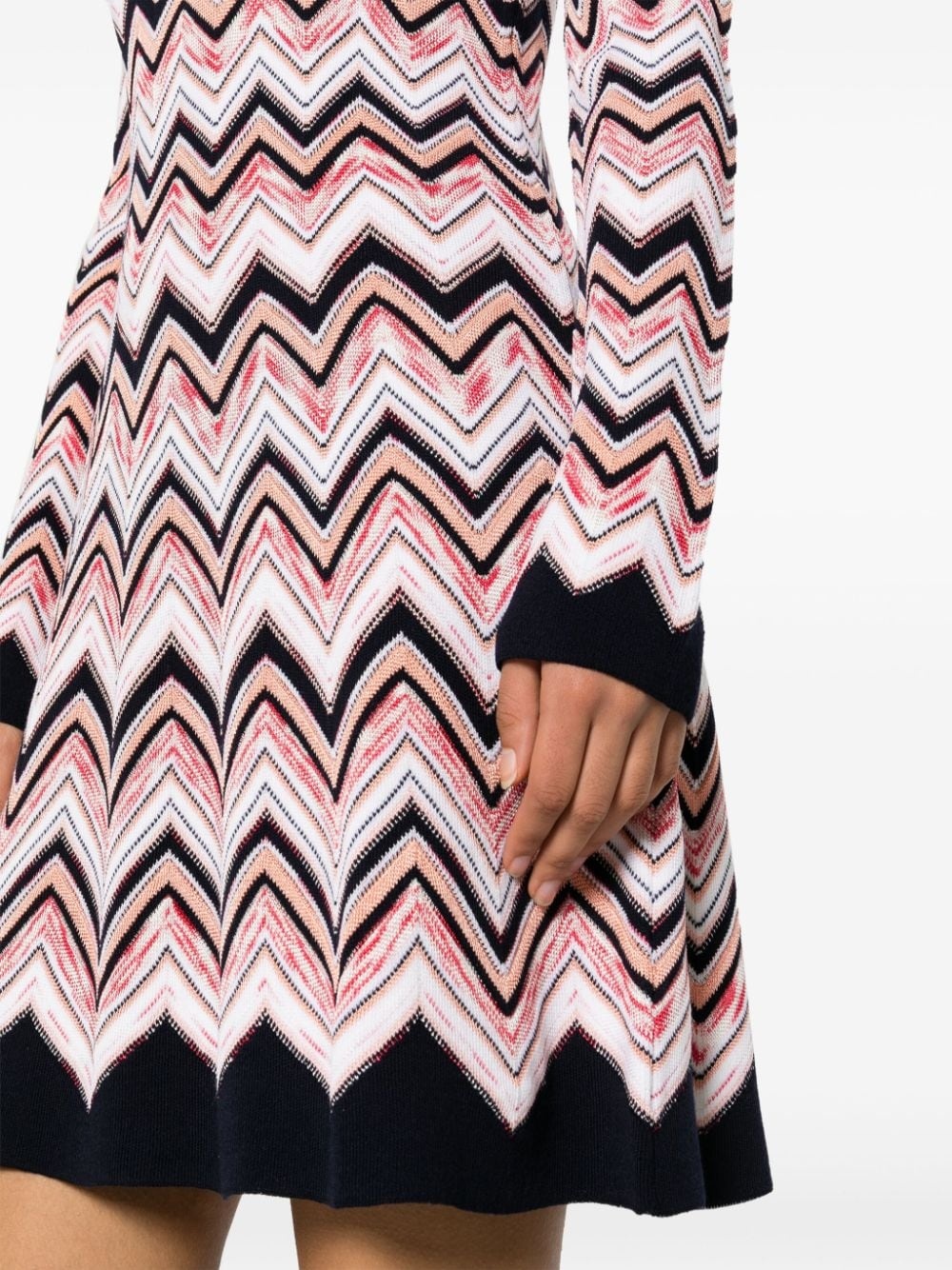 zigzag knitted mini dress - 5