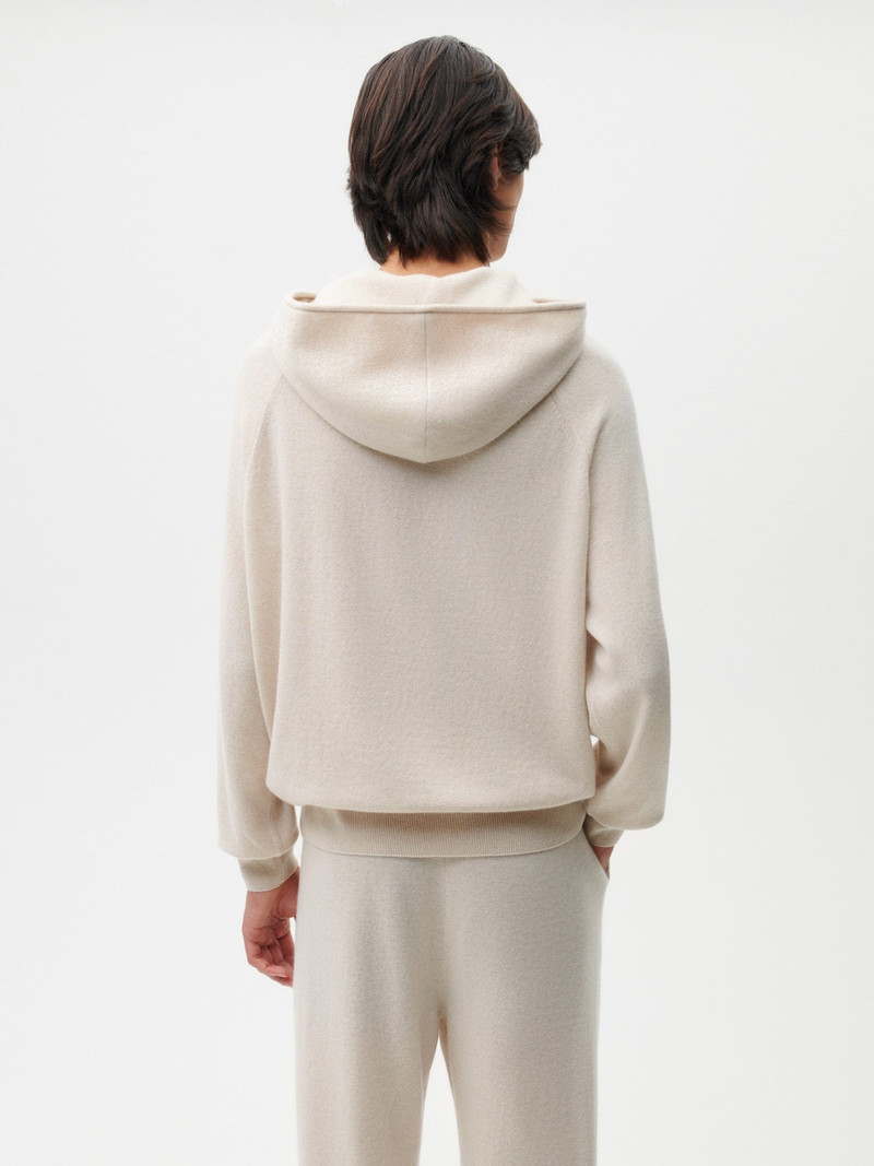 Mens Recycled Cashmere Hoodie - Oatmeal 3