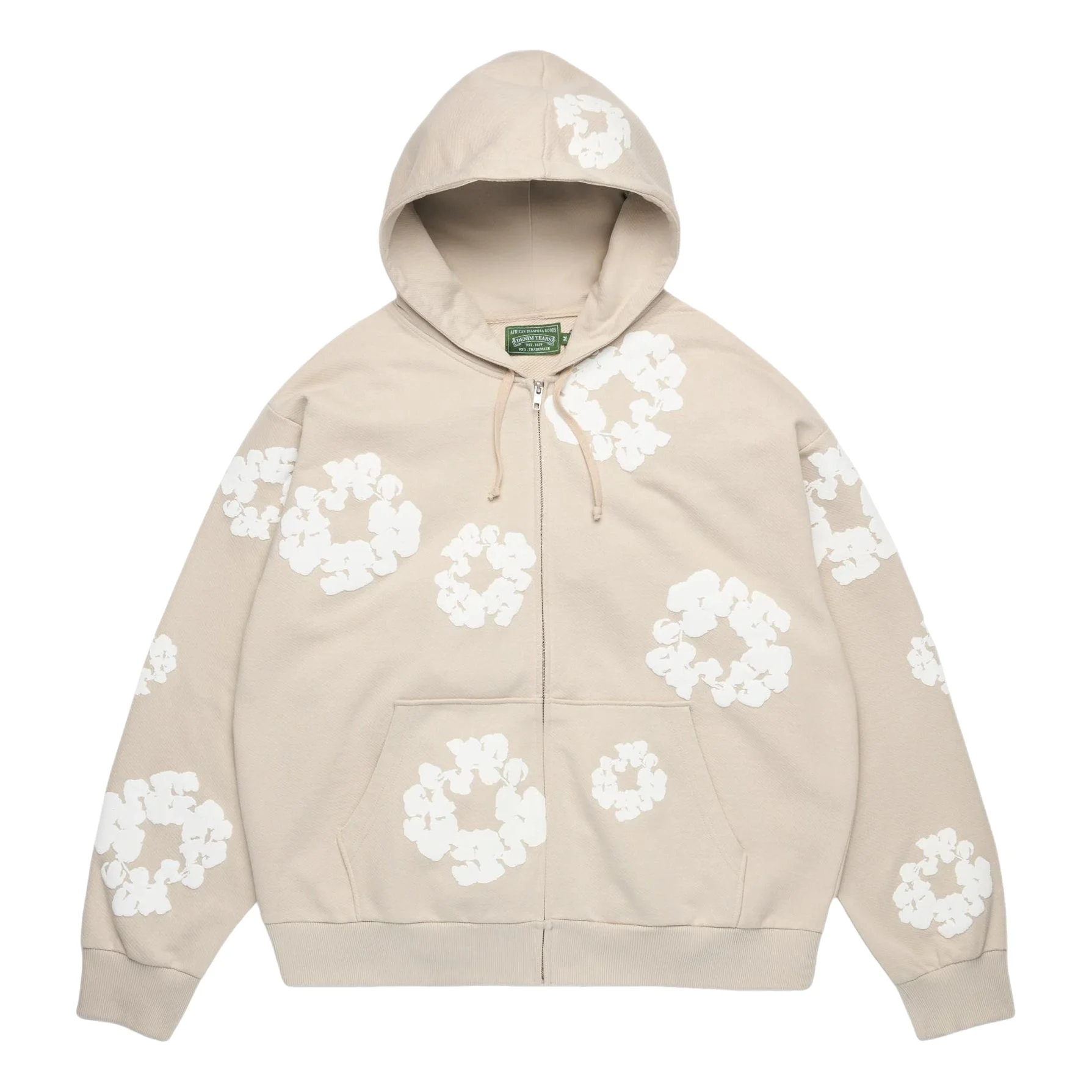 Denim Tears Cotton Wreath Zip Hoodie 'Cream' SS26TZH11412546 - 1
