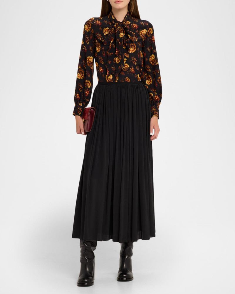 Burberry Lina Floral Silk Neck-Scarf Button-Down Shirt outlook