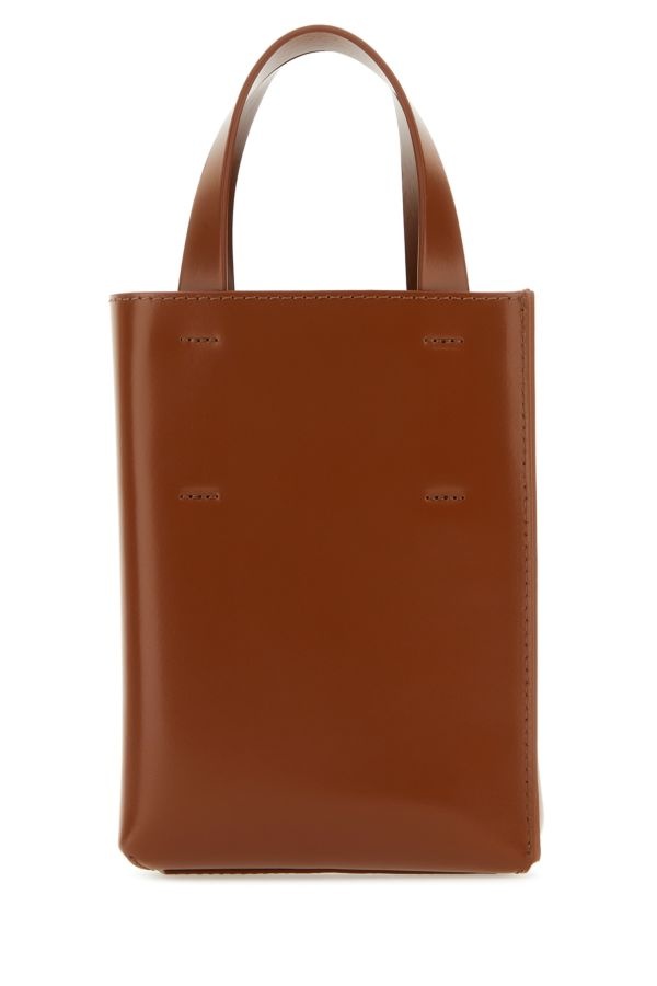 Brown leather nano Museo handbag - 3