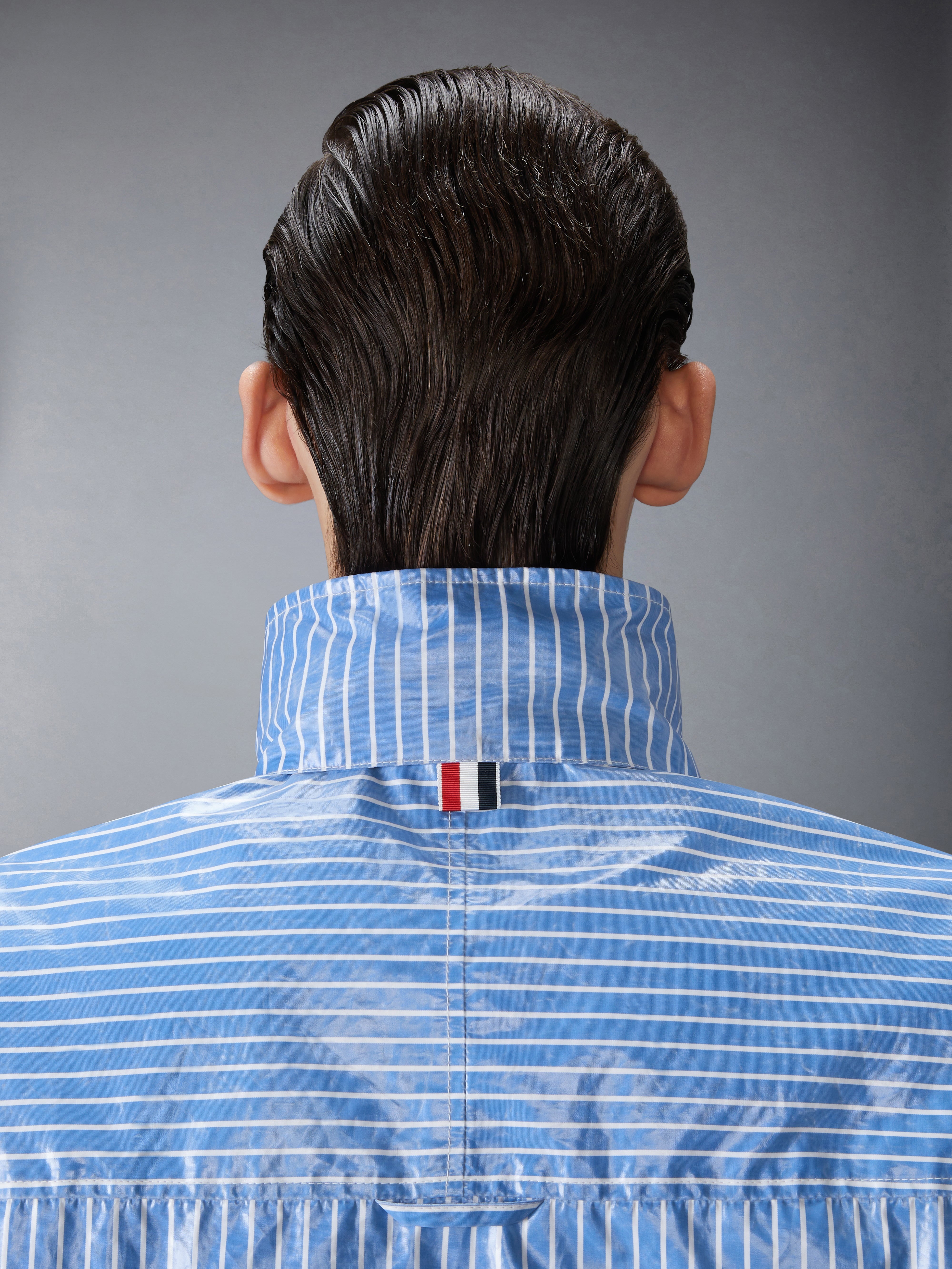 LAMINATED PINSTRIPE POPLIN ANORAK - 7