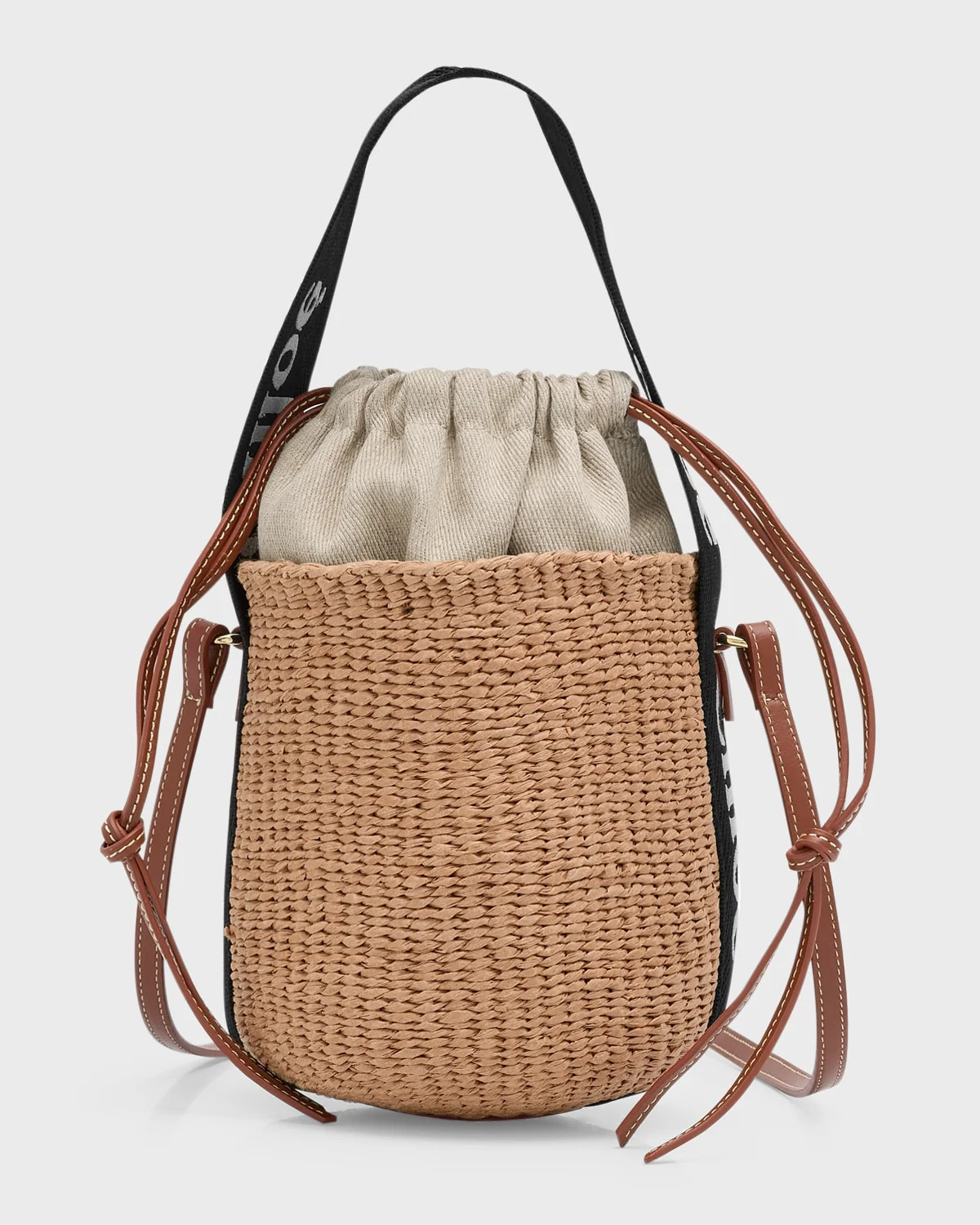 Woody Small Mifuko Basket Bag with Logo Webbing - 1