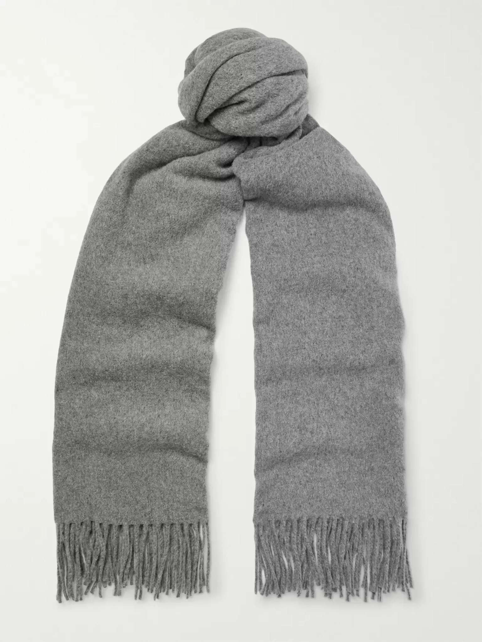 Fringed Mélange Wool Scarf - 1