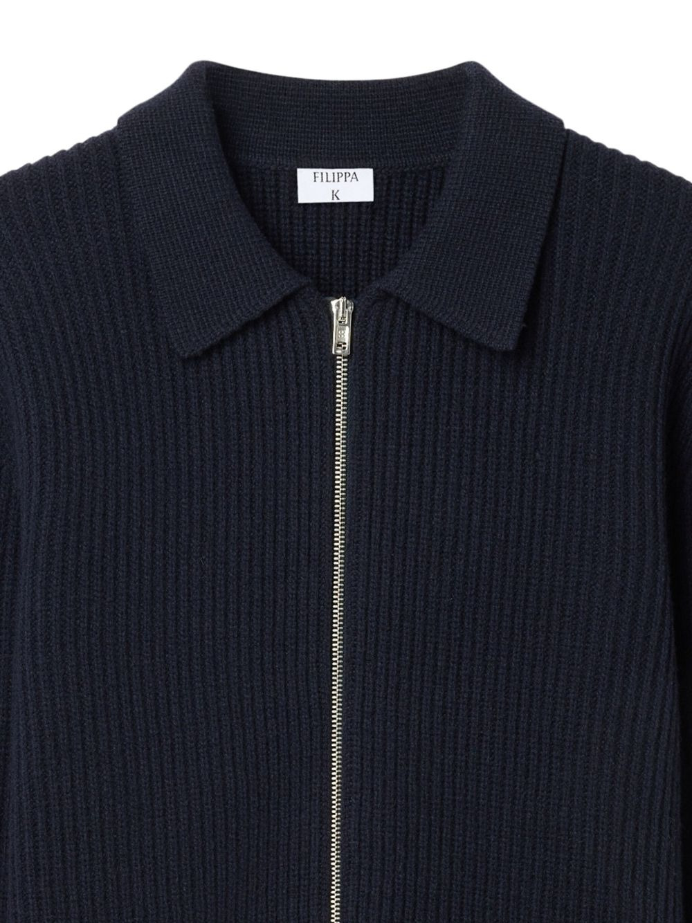 ribbed zip-up cardigan - 2