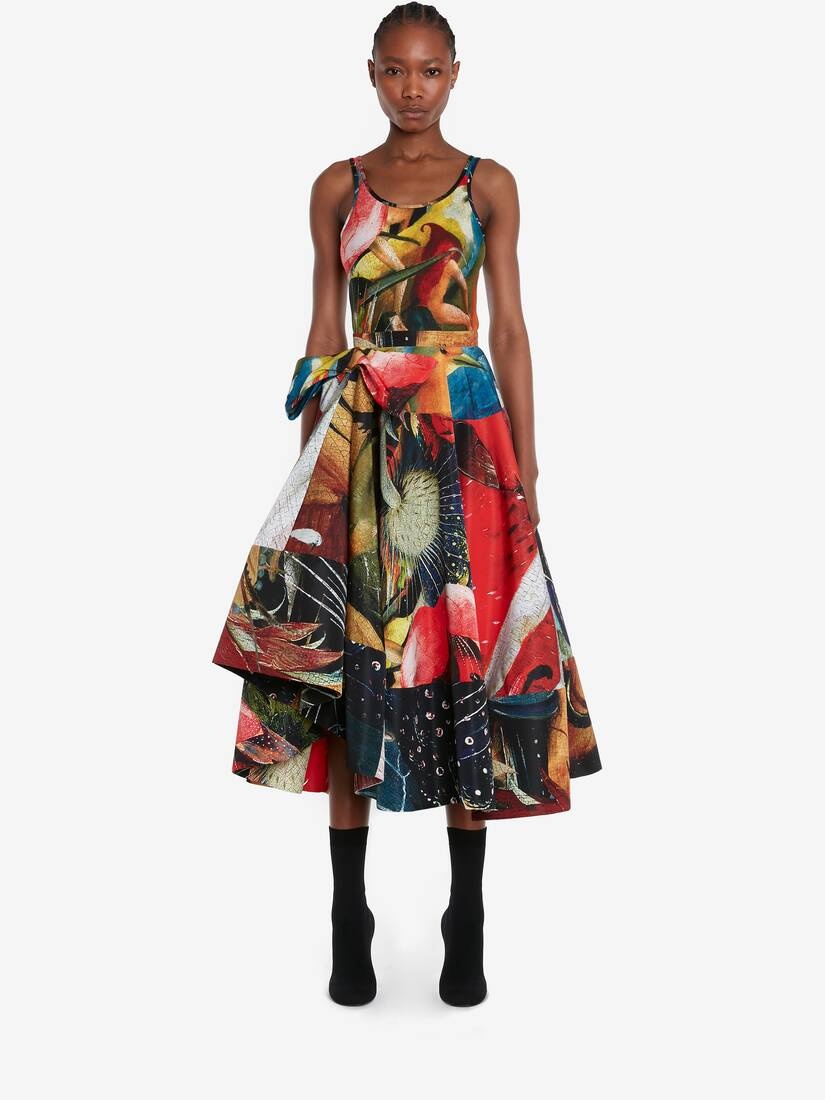 Women's Hieronymus Bosch Bow Slashed Skirt in Multicolor - 2