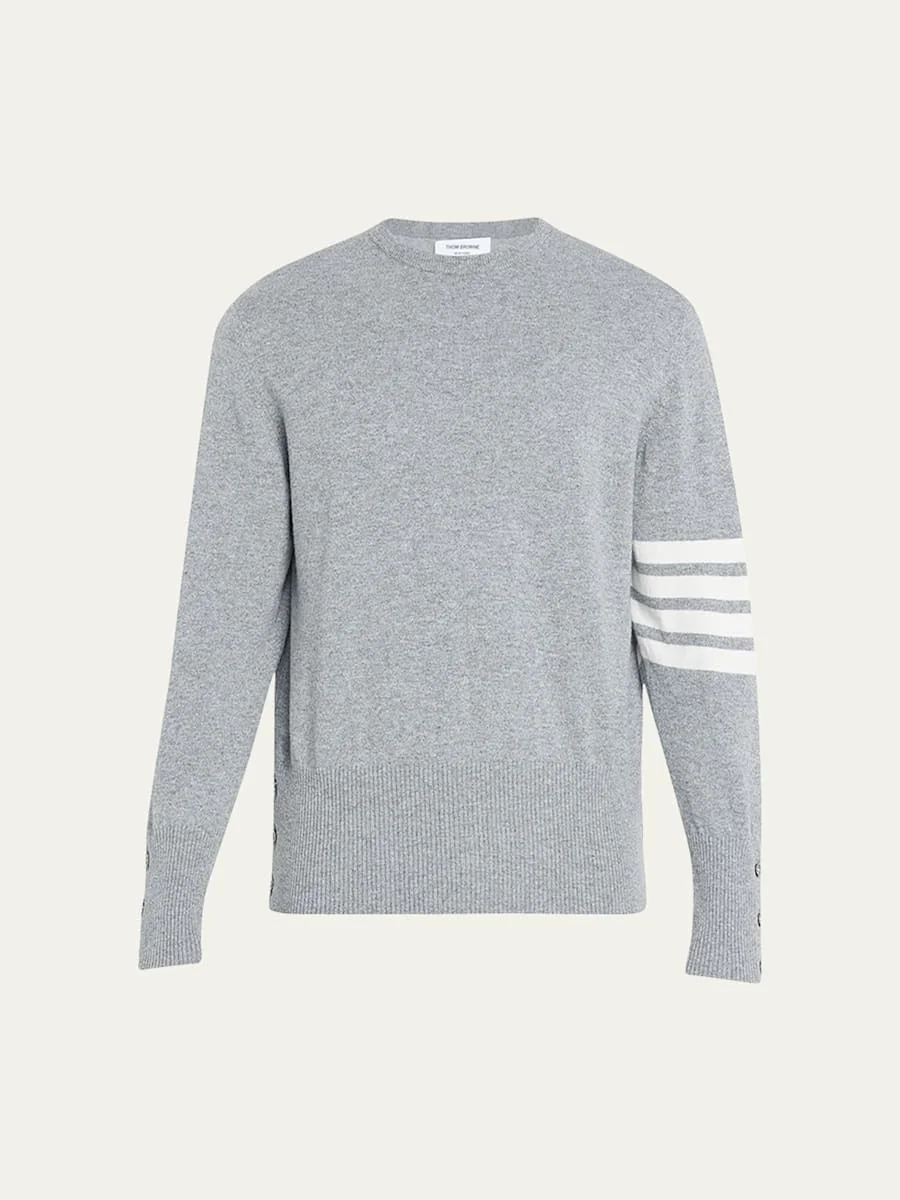 Men's Striped-Sleeve Cashmere Sweater - 1