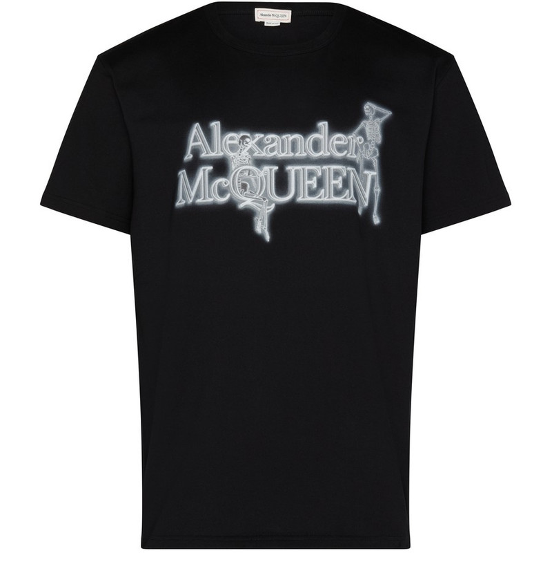 로고 인쇄 면 T-Shirt - 1