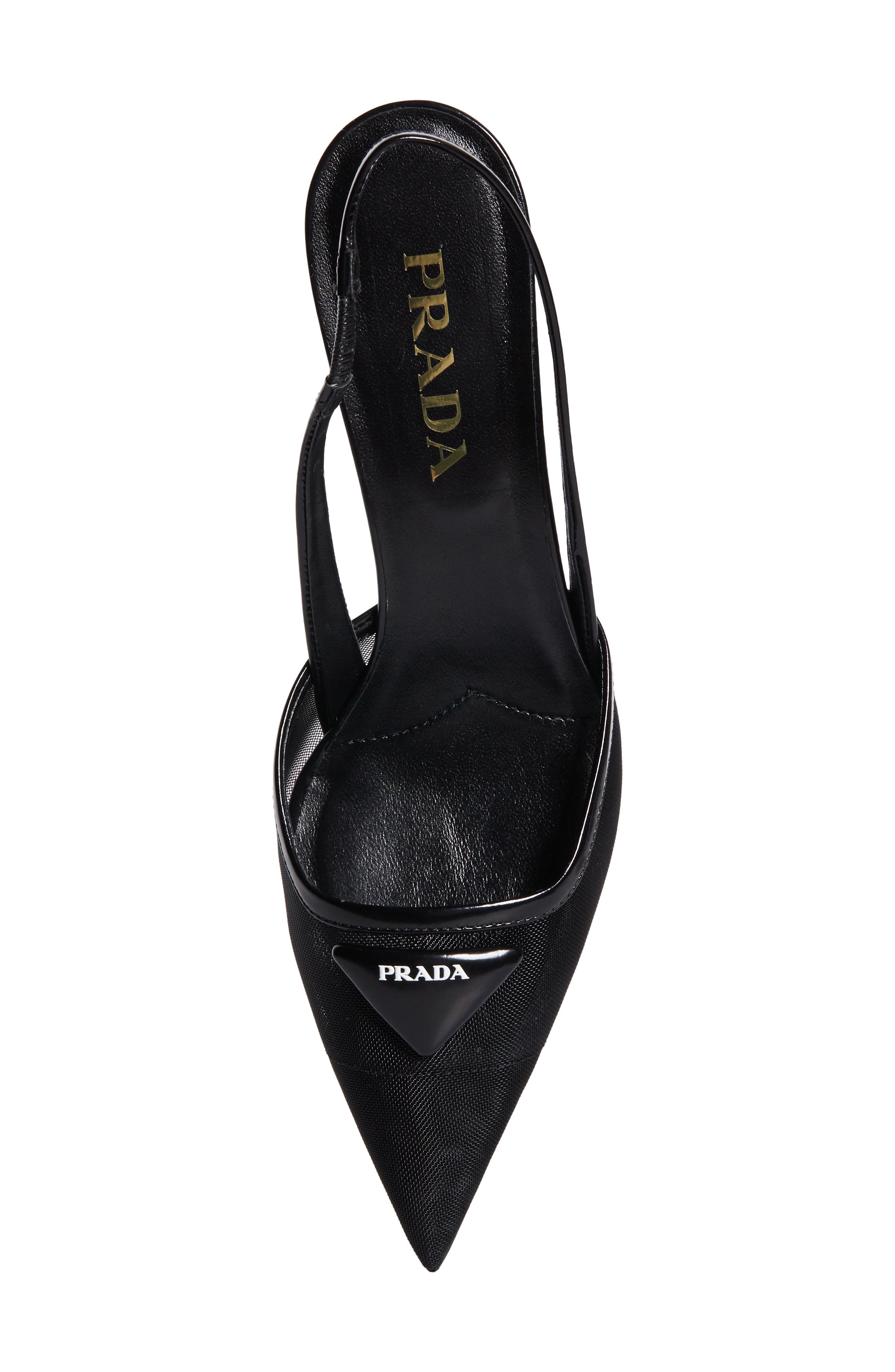 Prada Mesh Slingback Pump in Nero at Nordstrom - 5
