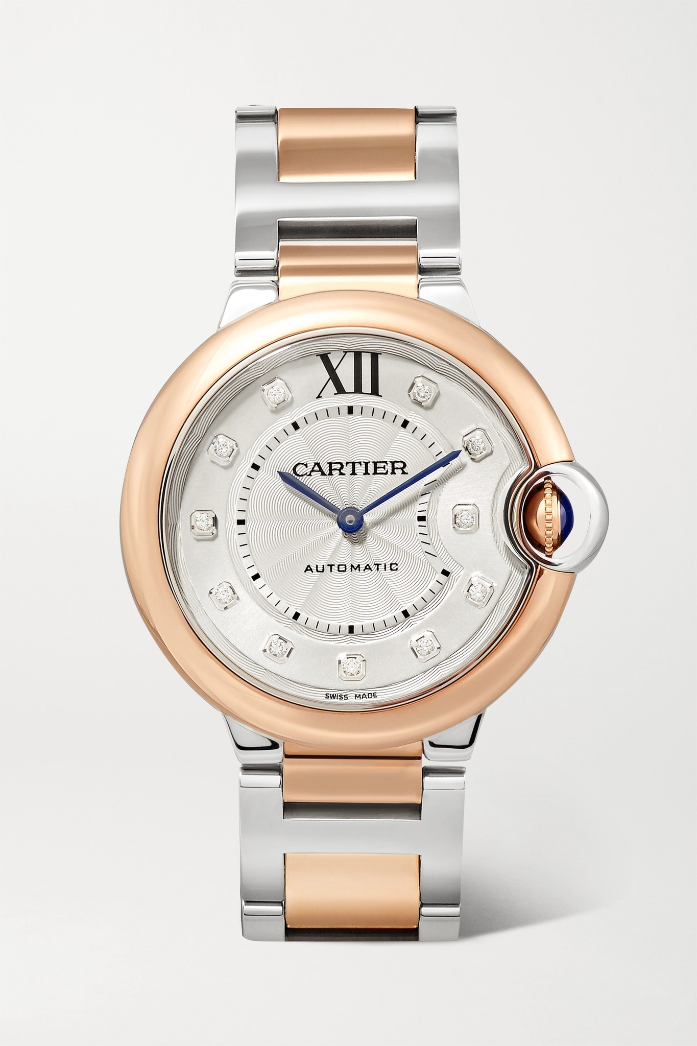 Ballon Bleu de Cartier Automatic 36mm 18-karat rose gold, stainless steel and diamond watch - 1