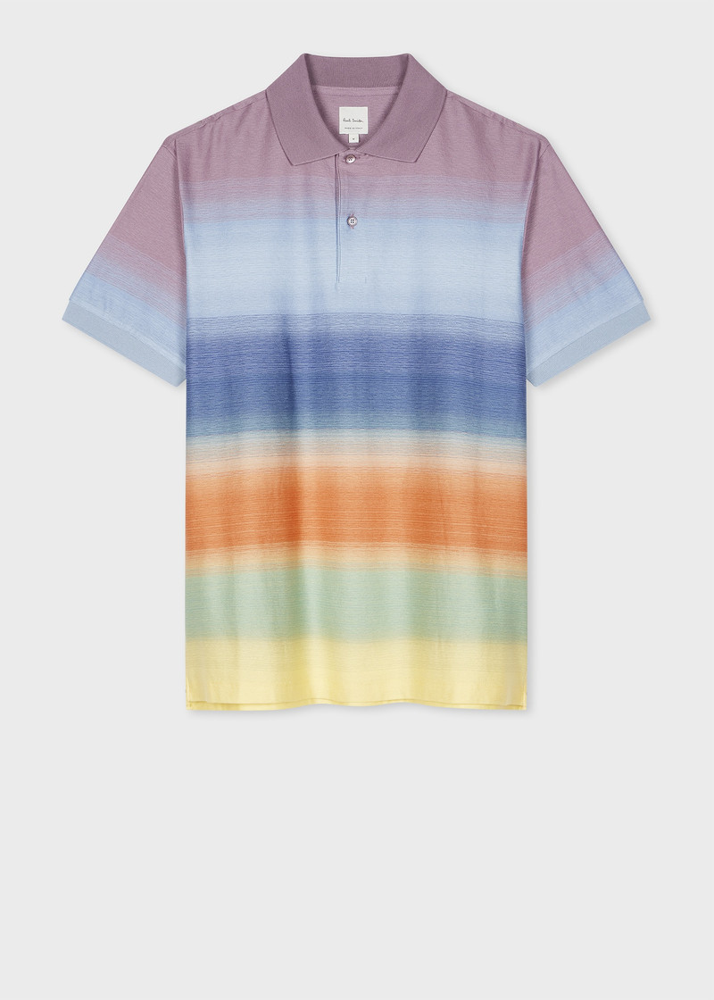 'Smith Stripe' Cotton Polo Shirt 1