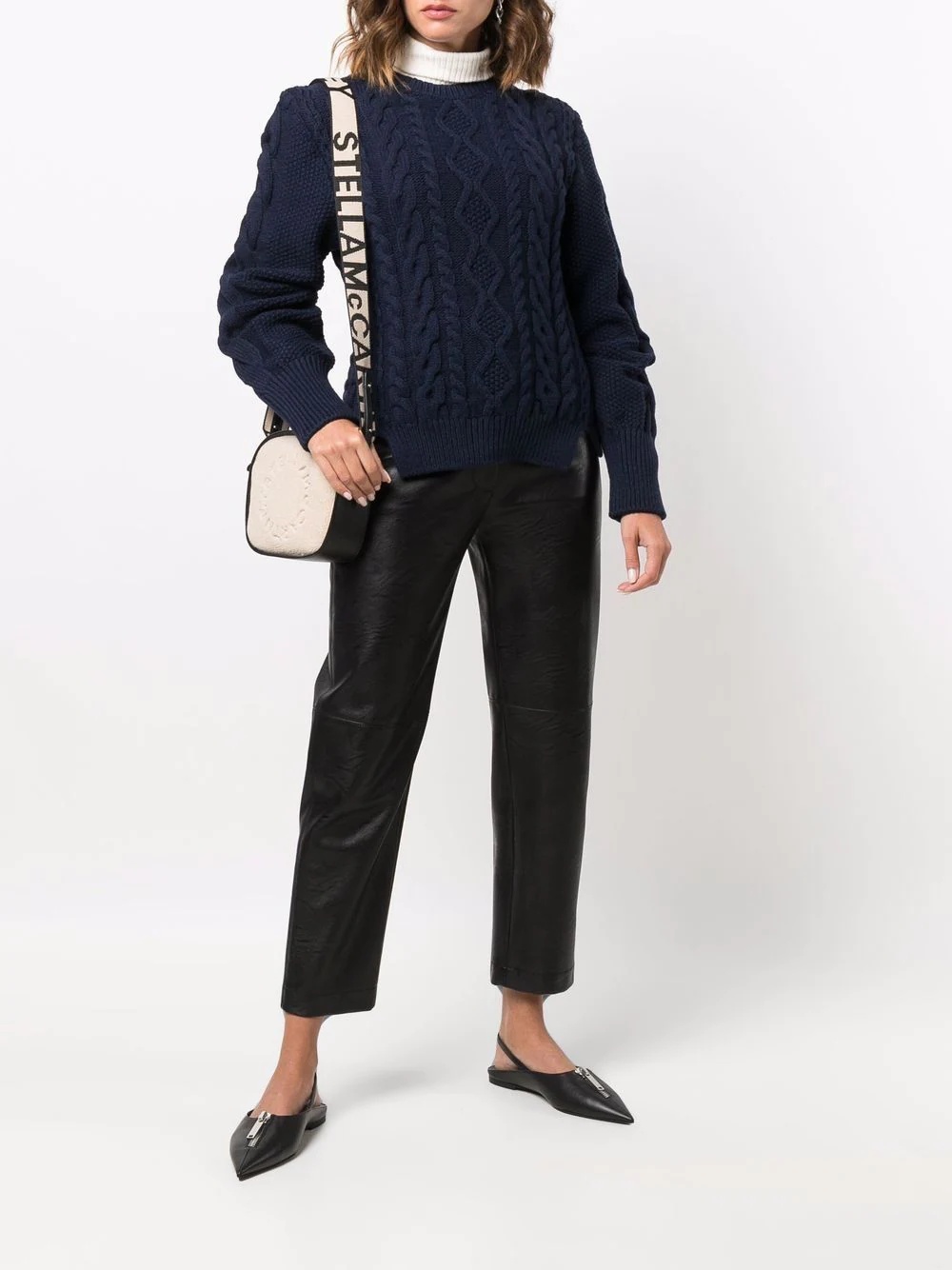 long-sleeve cable-knit jumper - 2