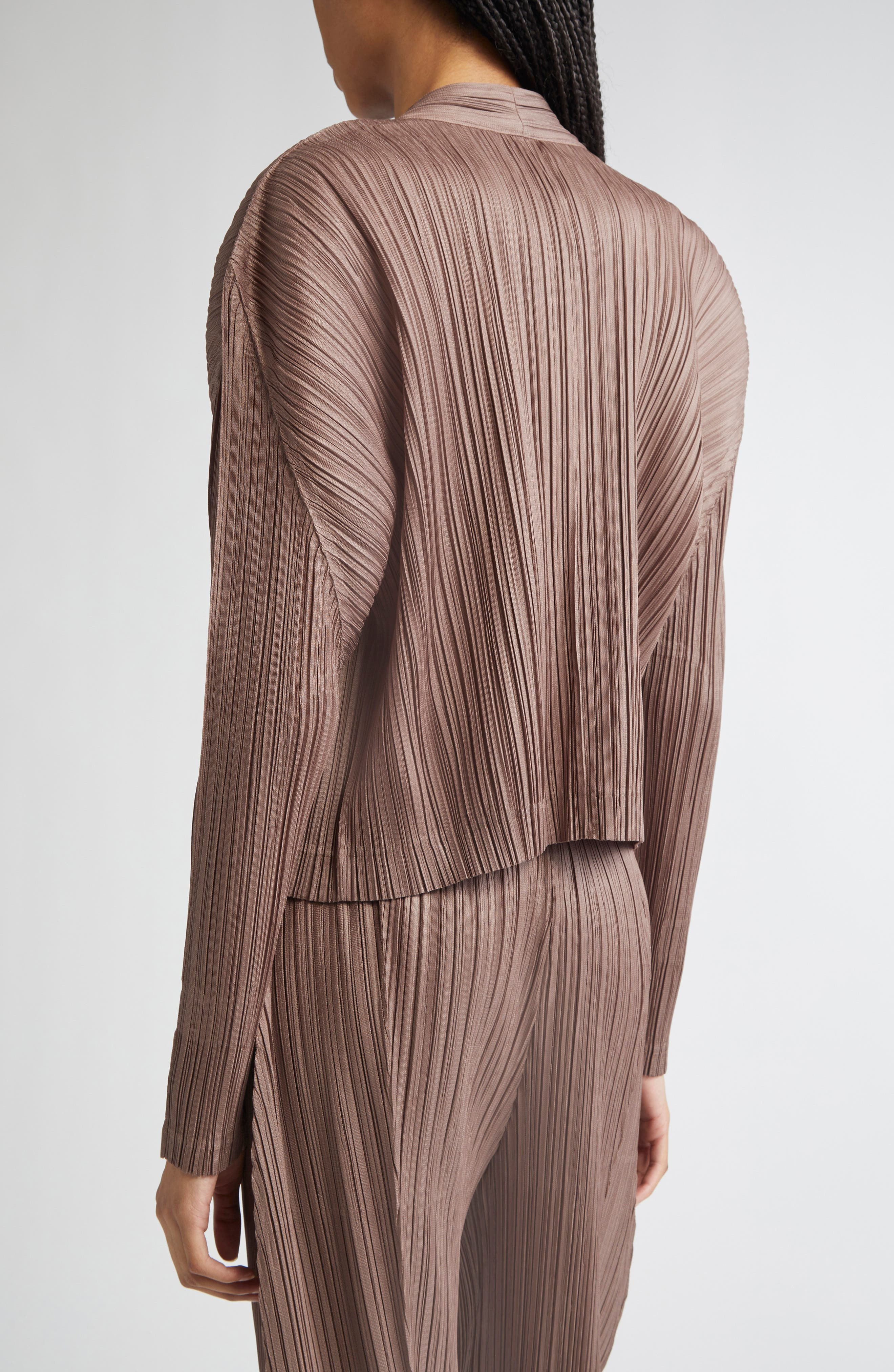 Pleats Please Issey Miyake Pleated Jacket in Brown at Nordstrom - 3