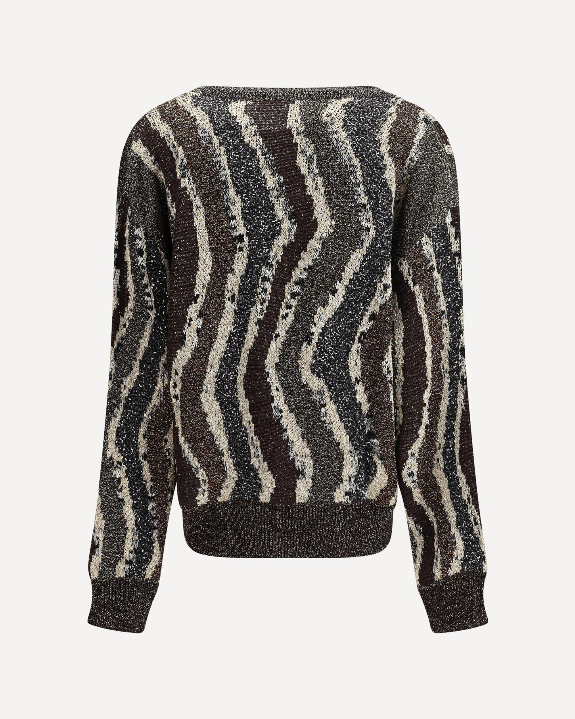 Wave pattern boxy Cardigan - 2