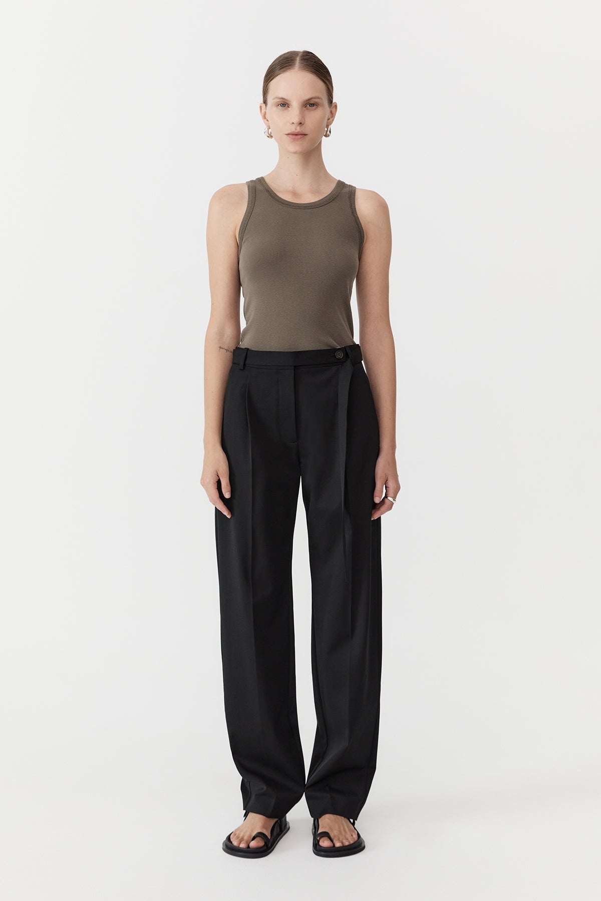 Belted Pants - Black - 2
