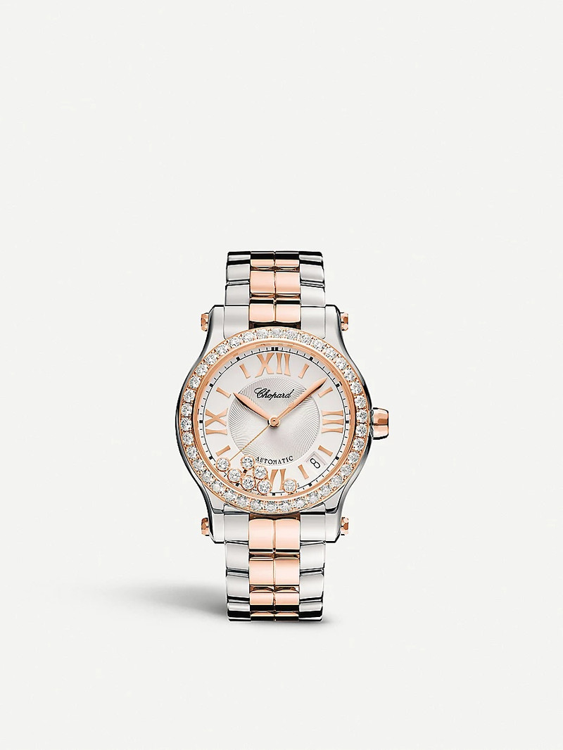 278559-6004 Happy Sport 18ct rose-gold and stainless steel watch - 1