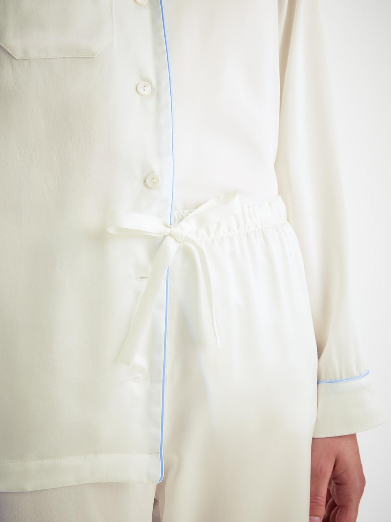 Women's Pajamas Bailey Silk Satin Ivory - 8