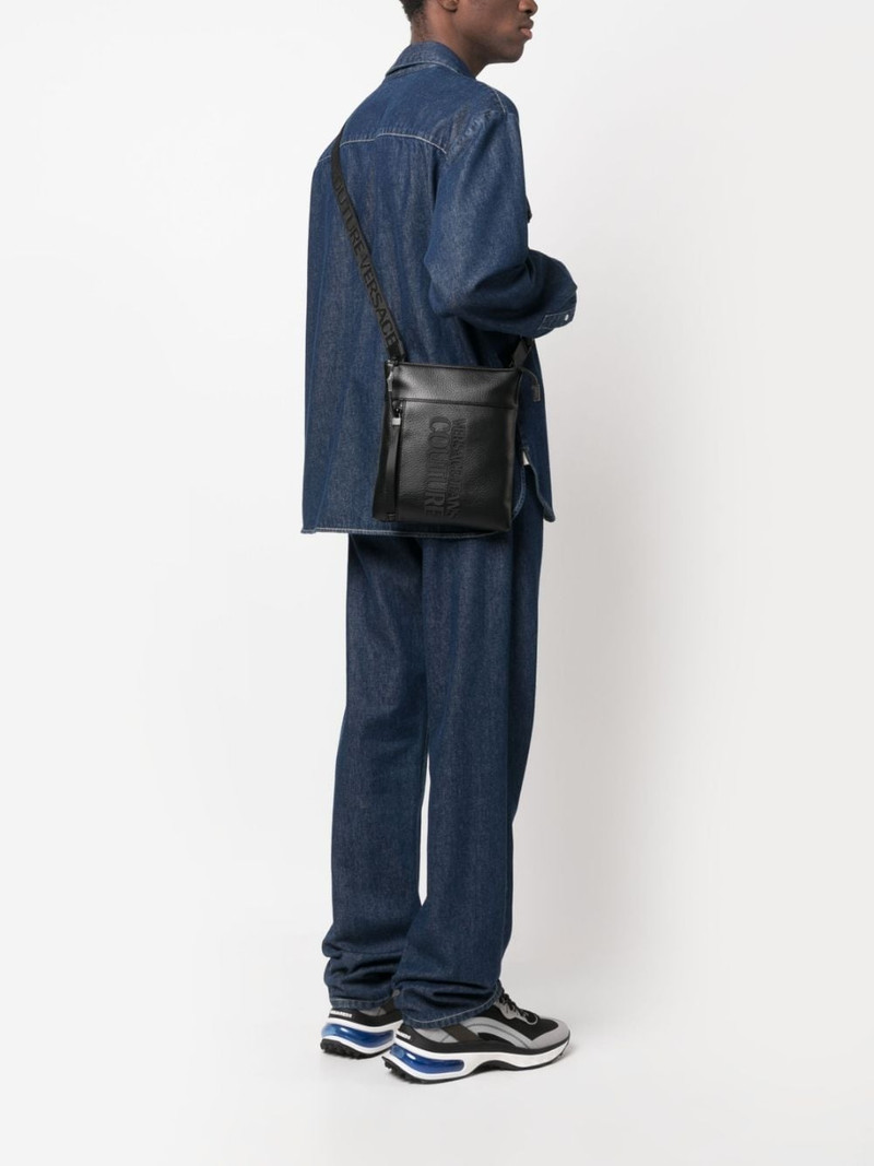 VERSACE JEANS COUTURE logo-embossed messenger bag outlook