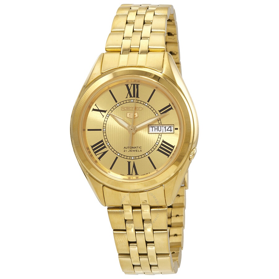Seiko - Open Box - Seiko 5 Automatic Gold Dial Men's Watch SNKL38 - 1