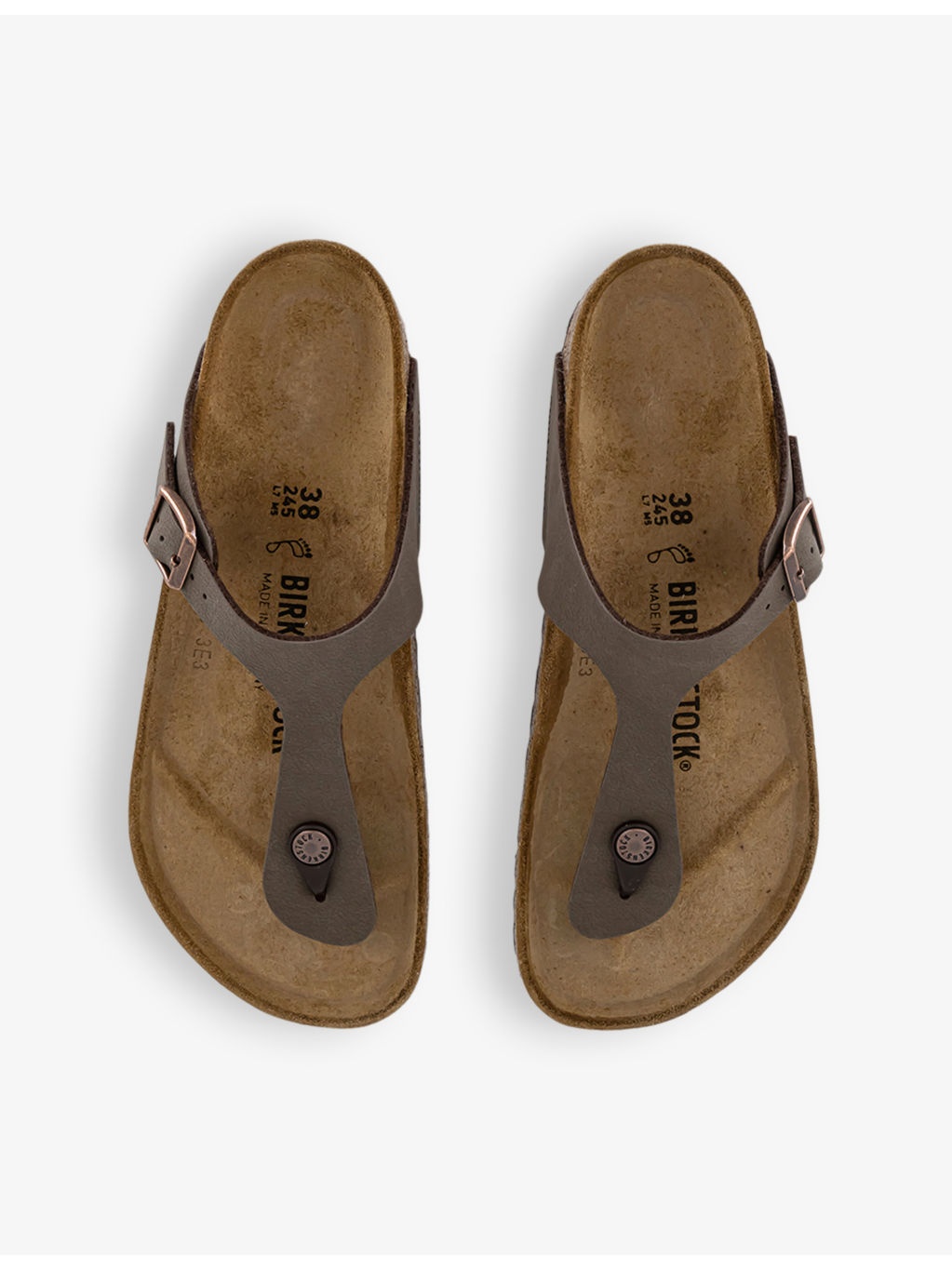Branded-hardware faux-leather thong sandals - 2