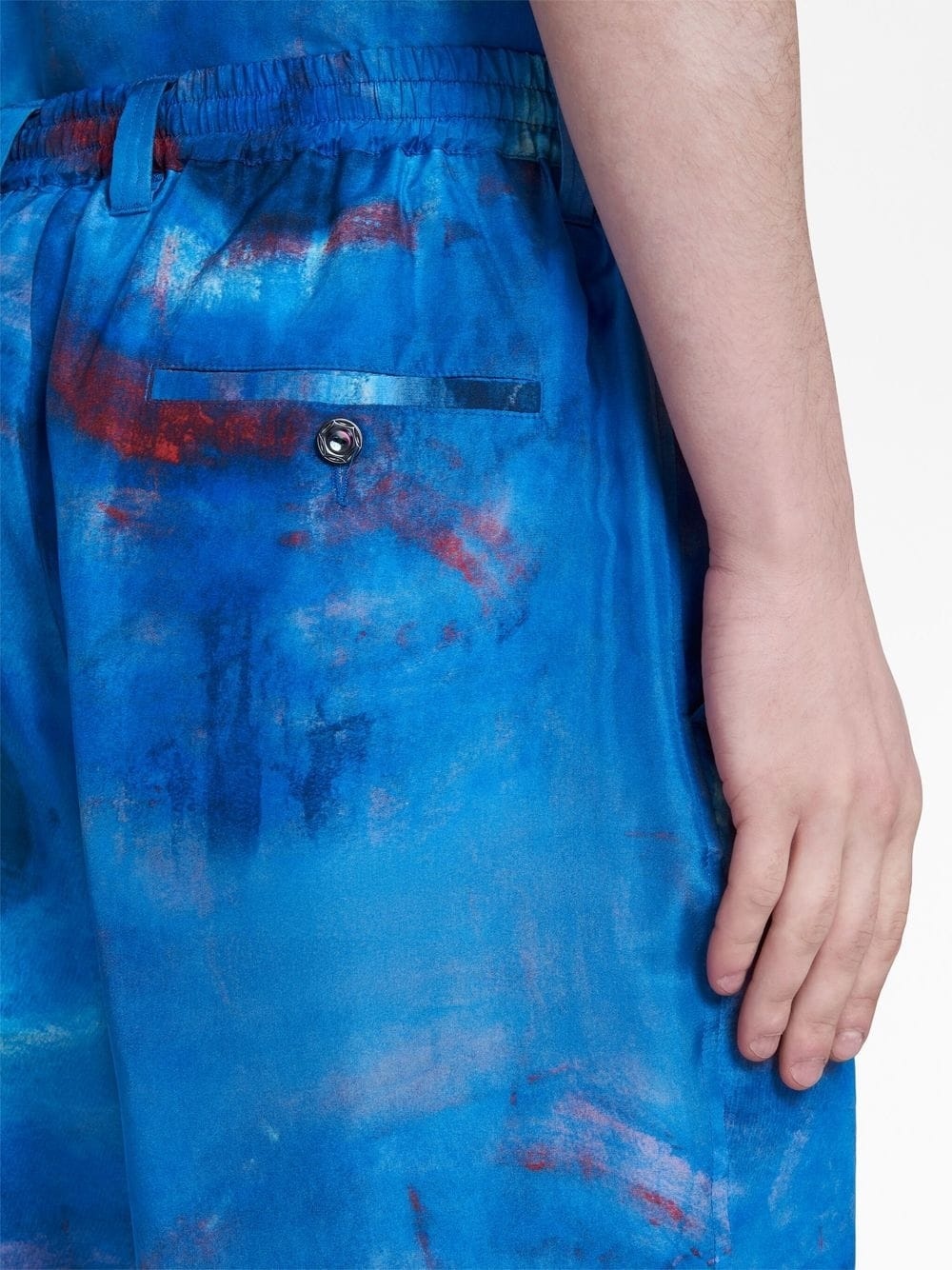 PAINTERLY-PRINT SILK SHORTS - 2