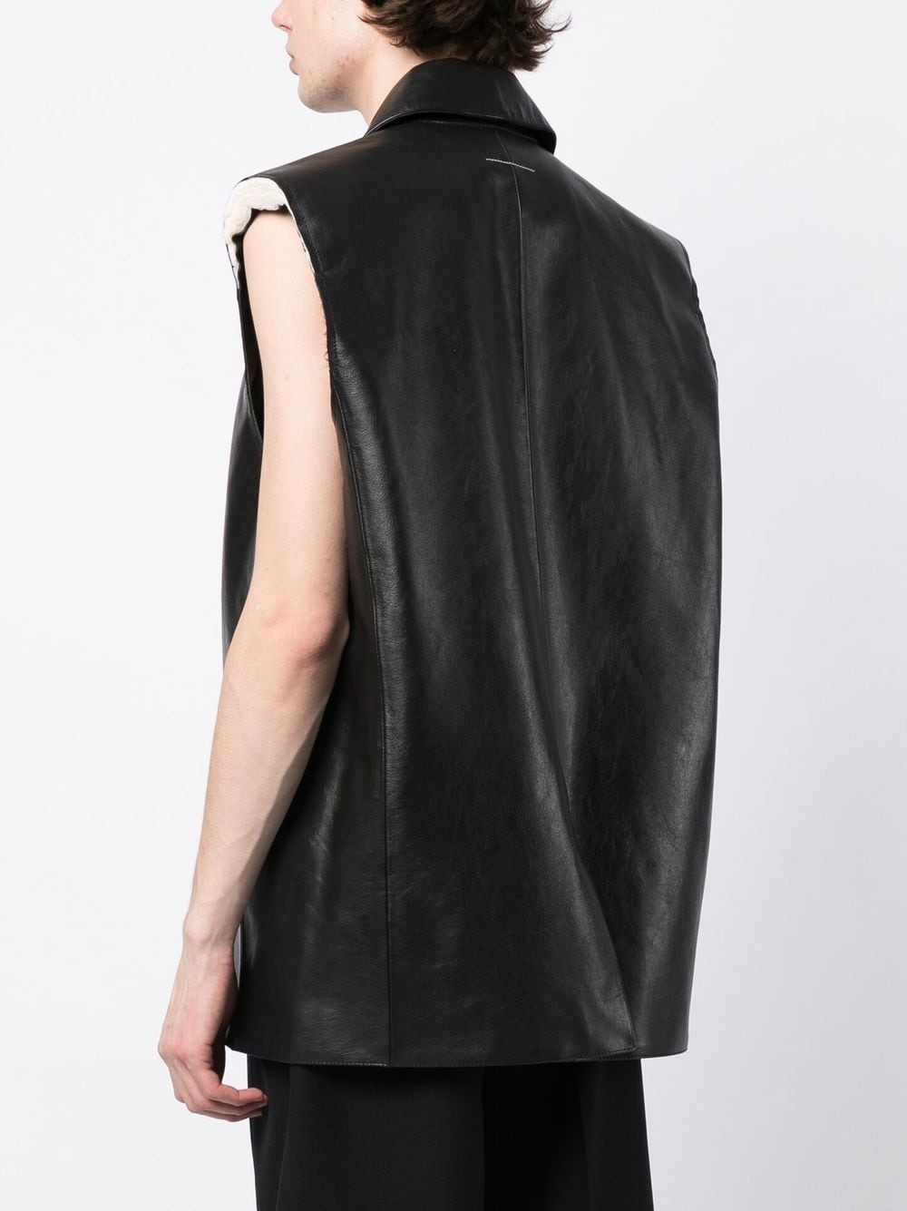 leather sleeveless shirt - 3