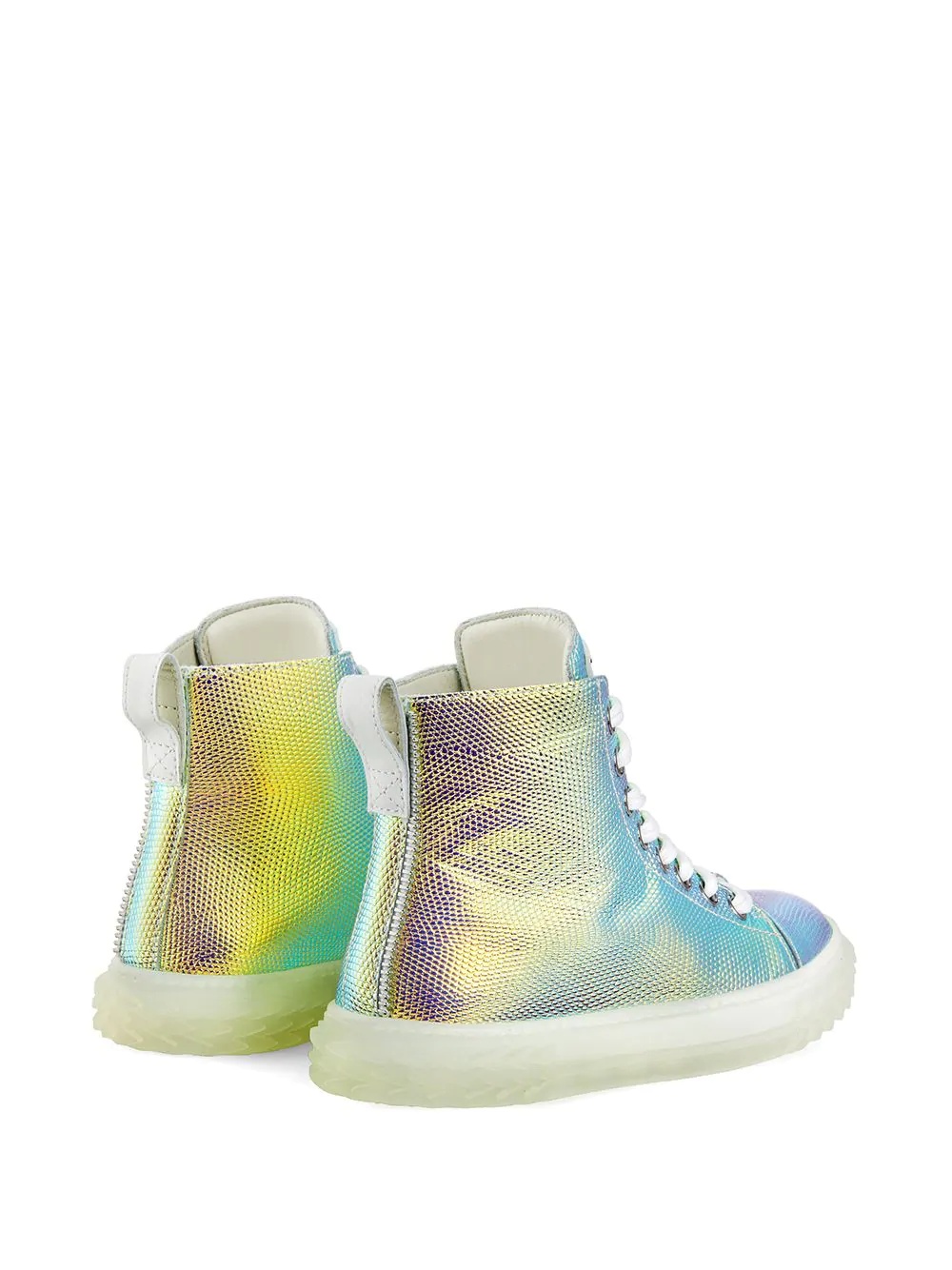 metallic high-top sneakers - 3