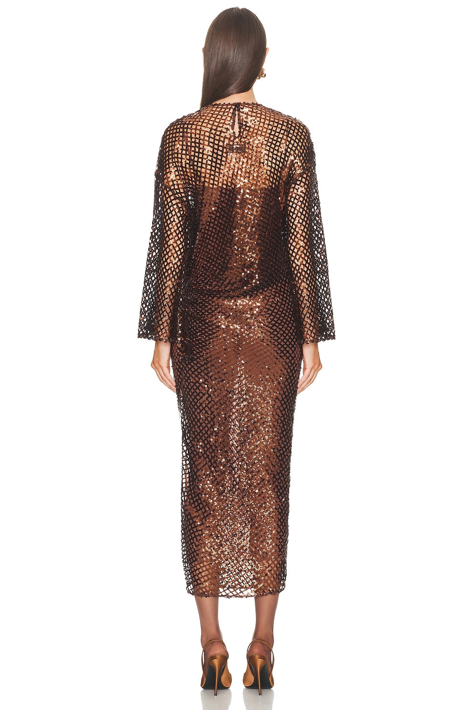 Sequins Mesh Midi Dress - 4