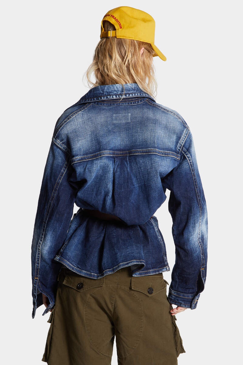MEDIUM WASH 9 TO 5 JEANS SHIRT - 4
