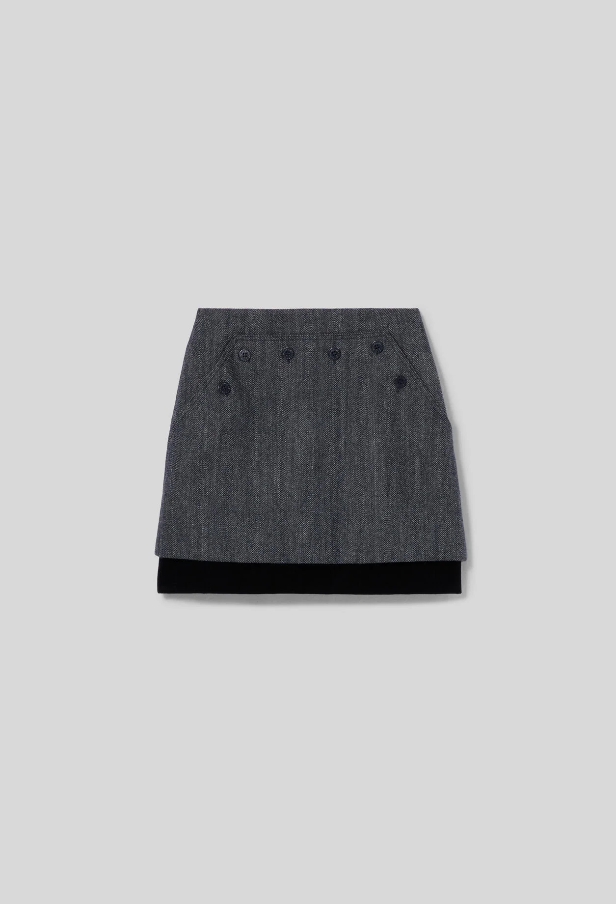 SHORT BI-MATERIAL SKIRT - 1
