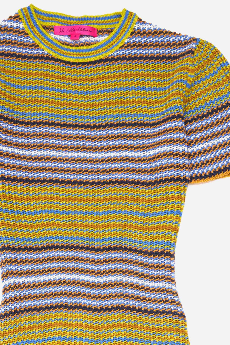 The Elder Statesman NOVA NET STRIPE MIDI DRESS outlook