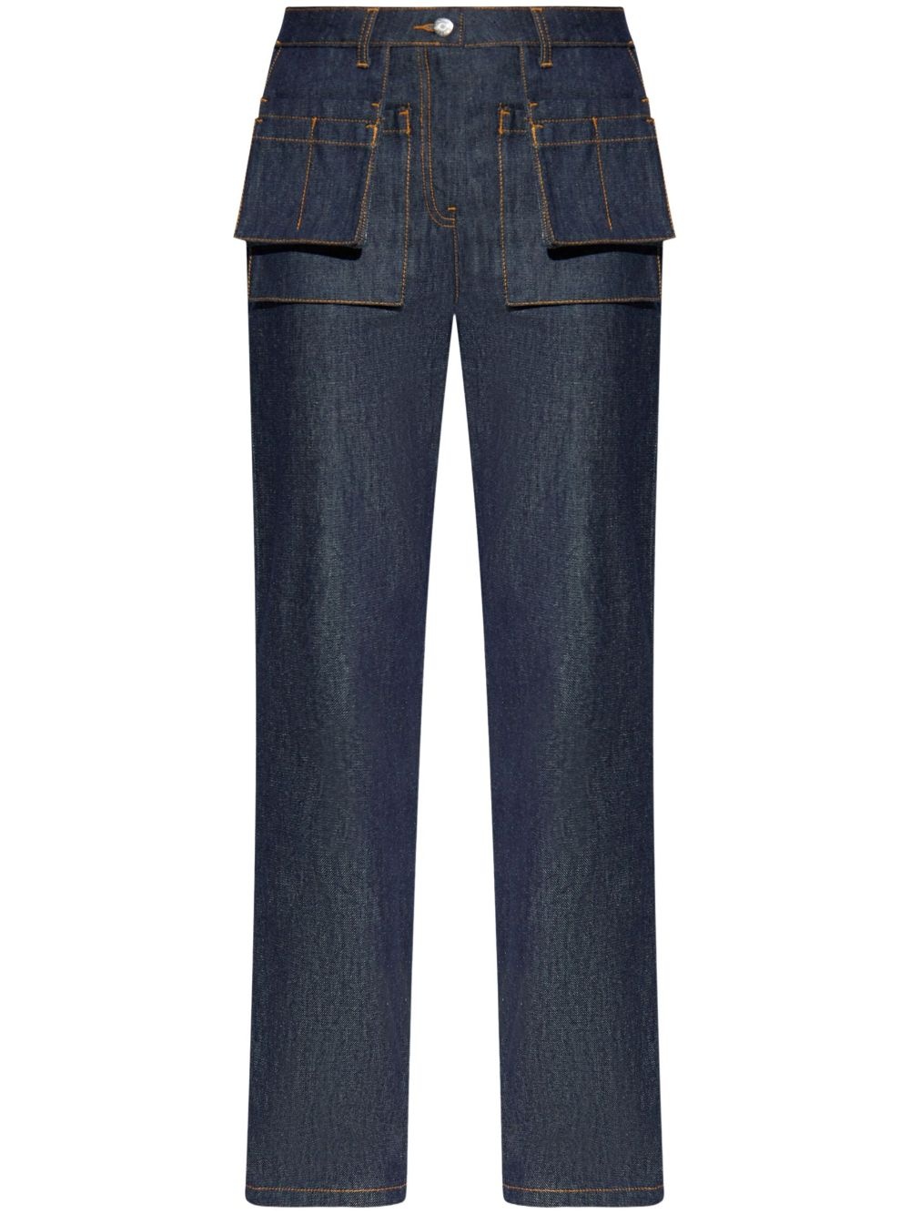 straight-leg cotton jeans - 1