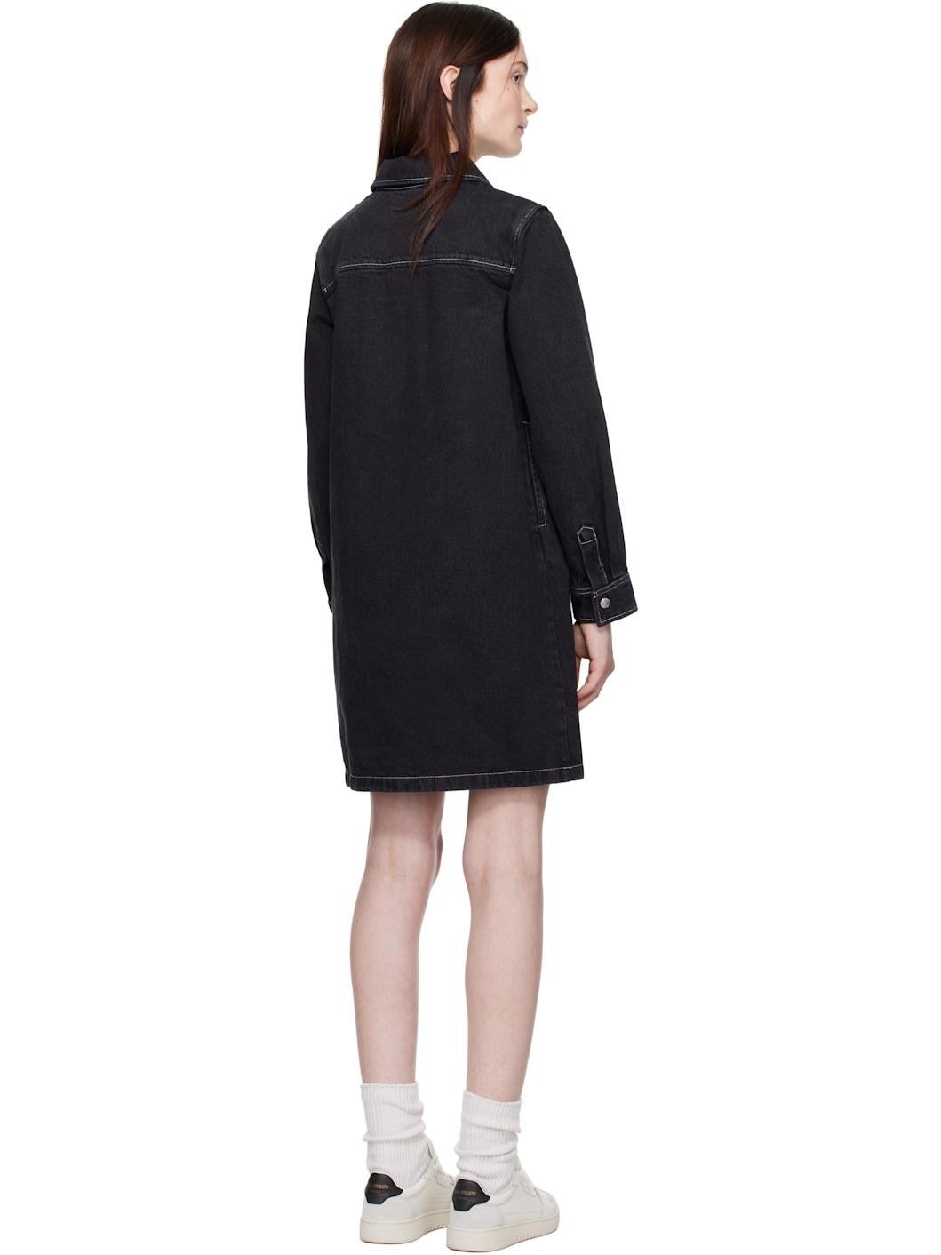Black Mia Denim Minidress - 3
