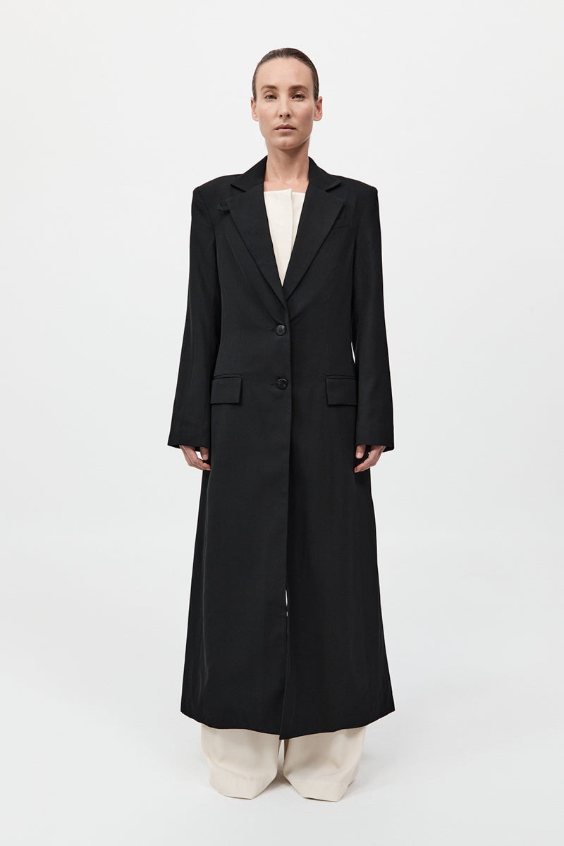 Tailored Maxi Coat - Black - 2
