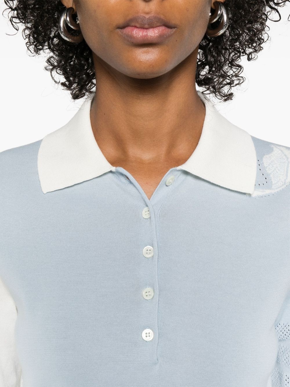 knitted polo top - 5