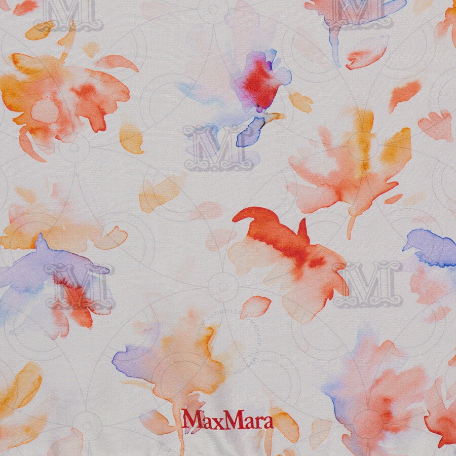 Max Mara White Aloe Printed Silk Scarf - 3