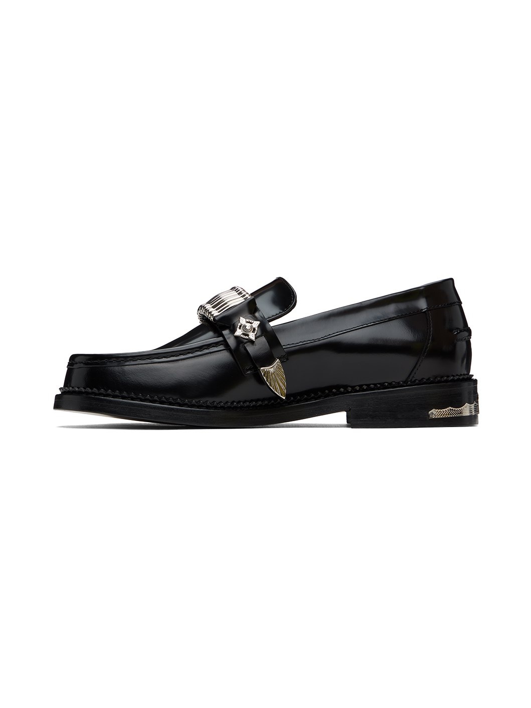 Black Polished Loafers - 3