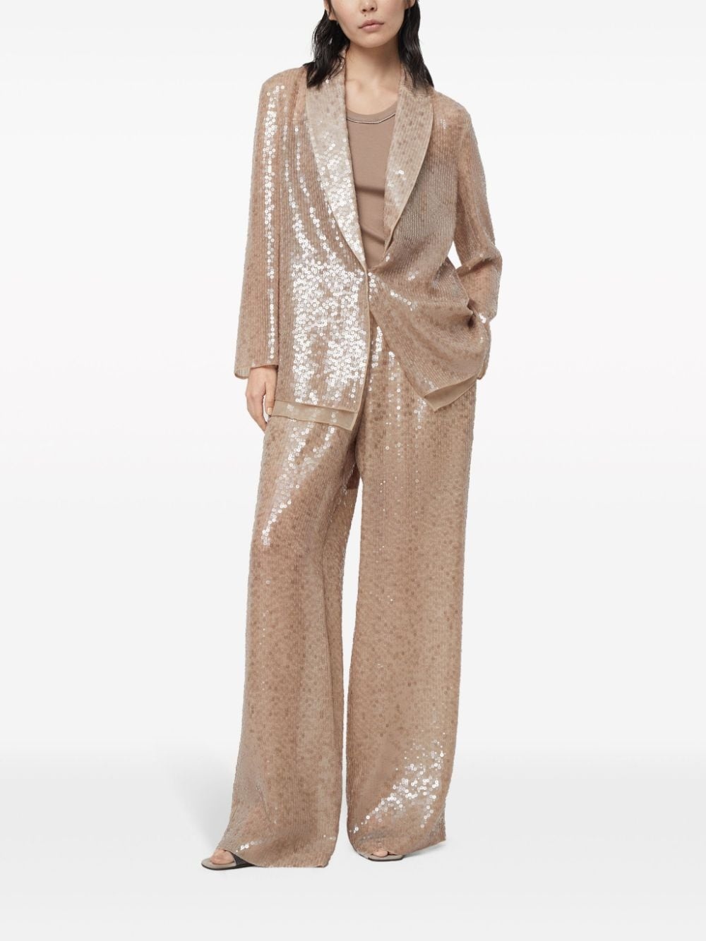 sequinned silk single-breasted suit - 2