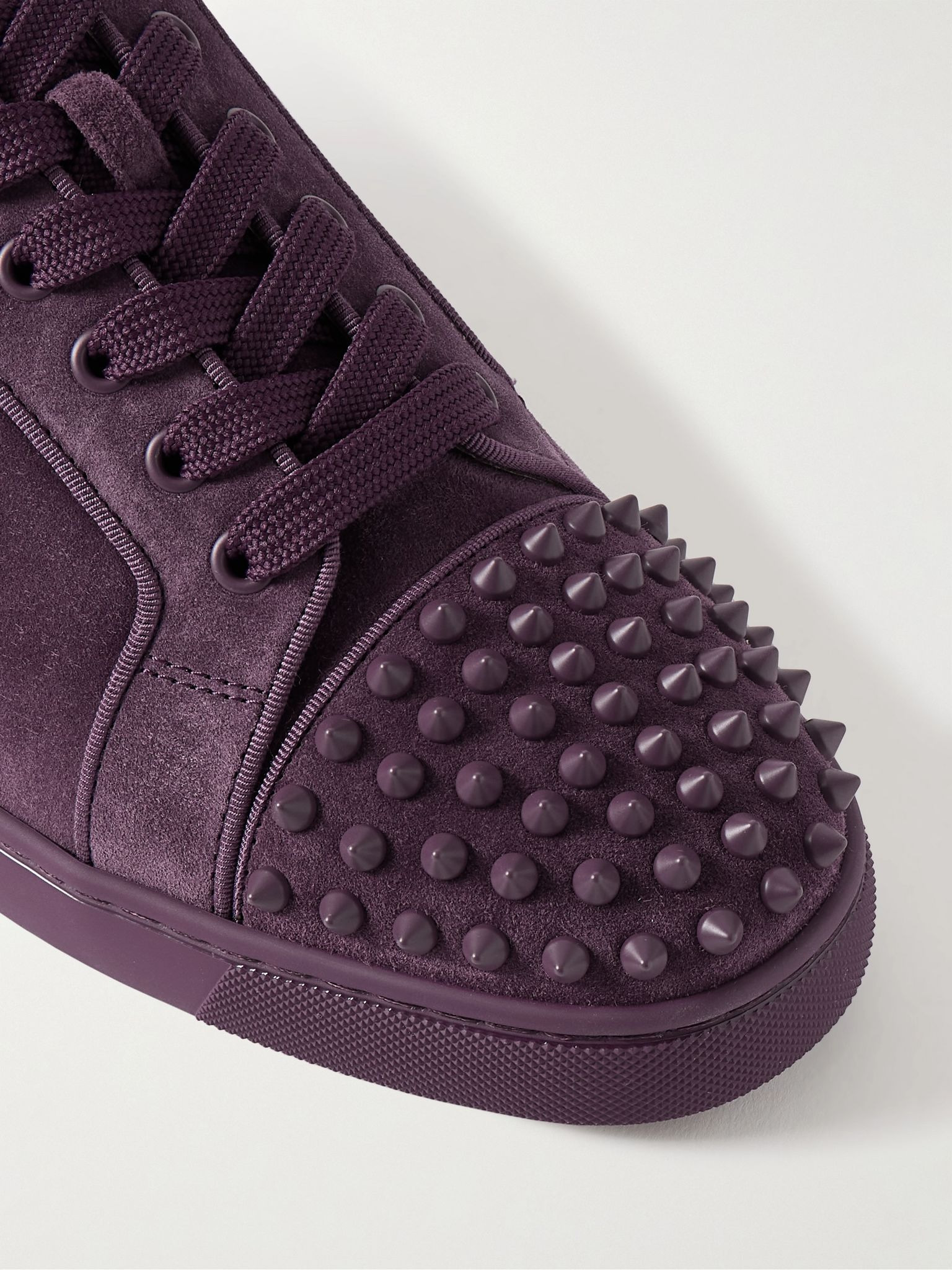 Louis Junior Spikes Cap-Toe Suede Sneakers Purple - 5