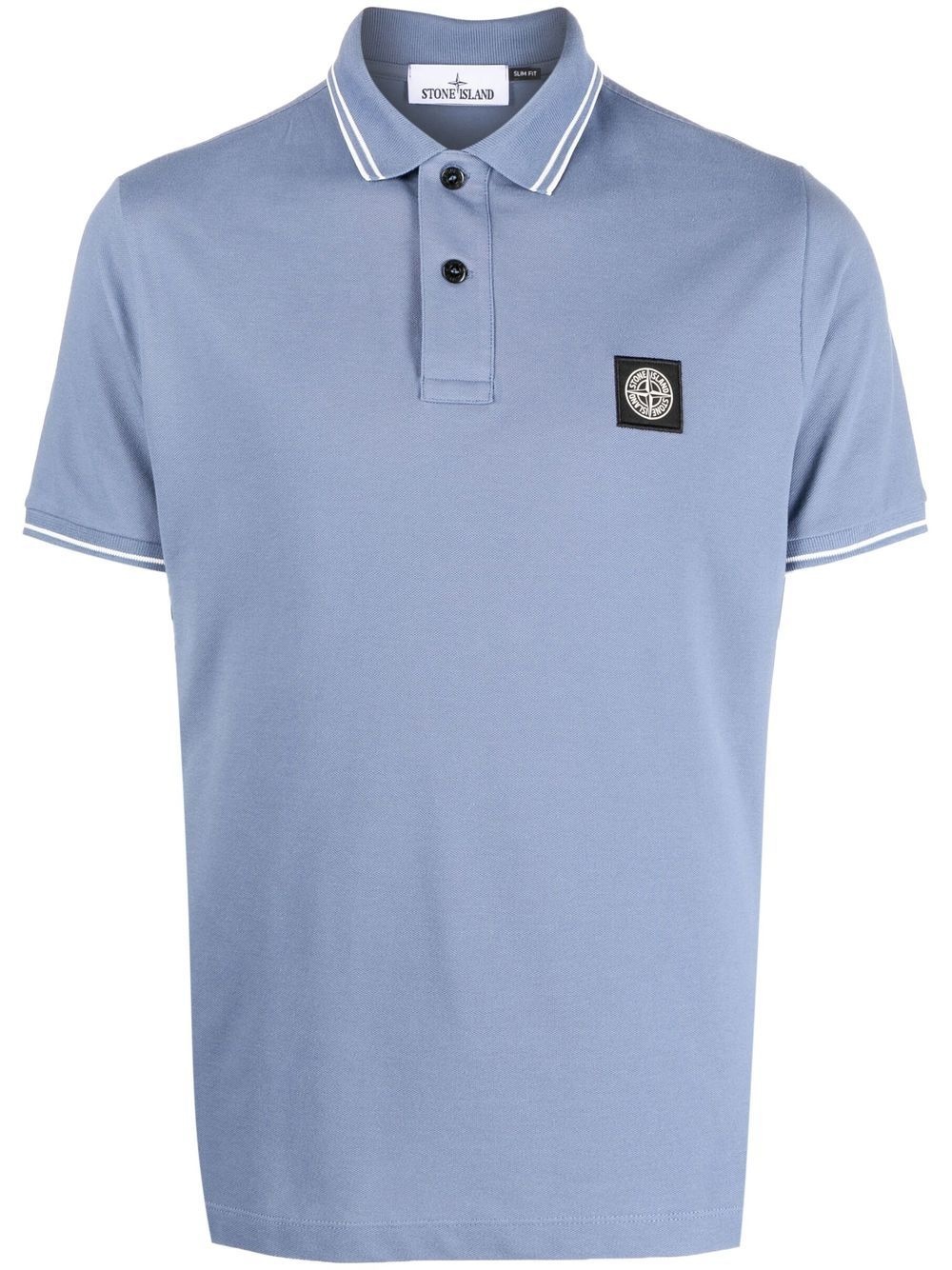 logo-patch polo shirt - 1