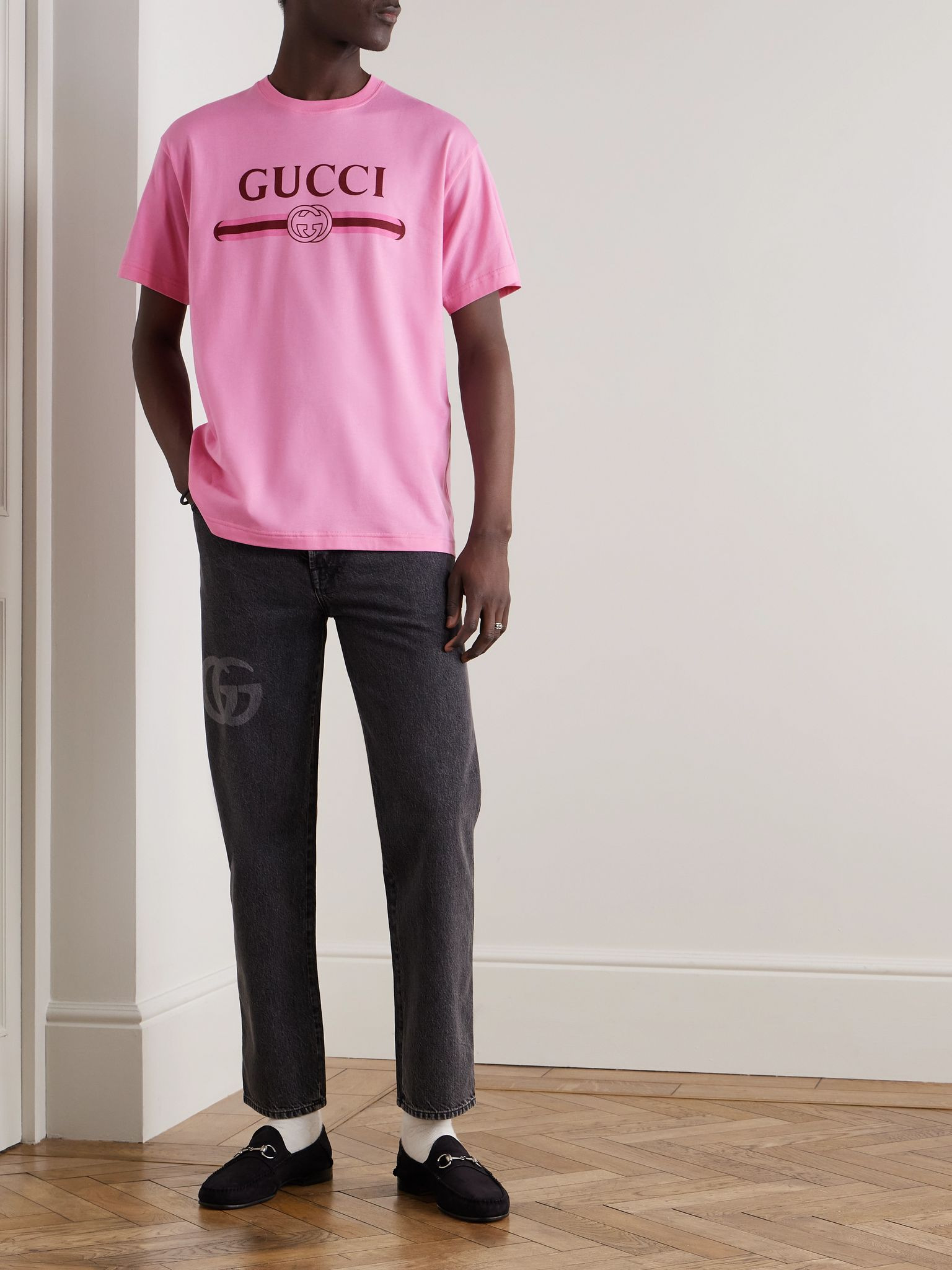 Logo-Print Cotton-Jersey T-Shirt Pink - 2