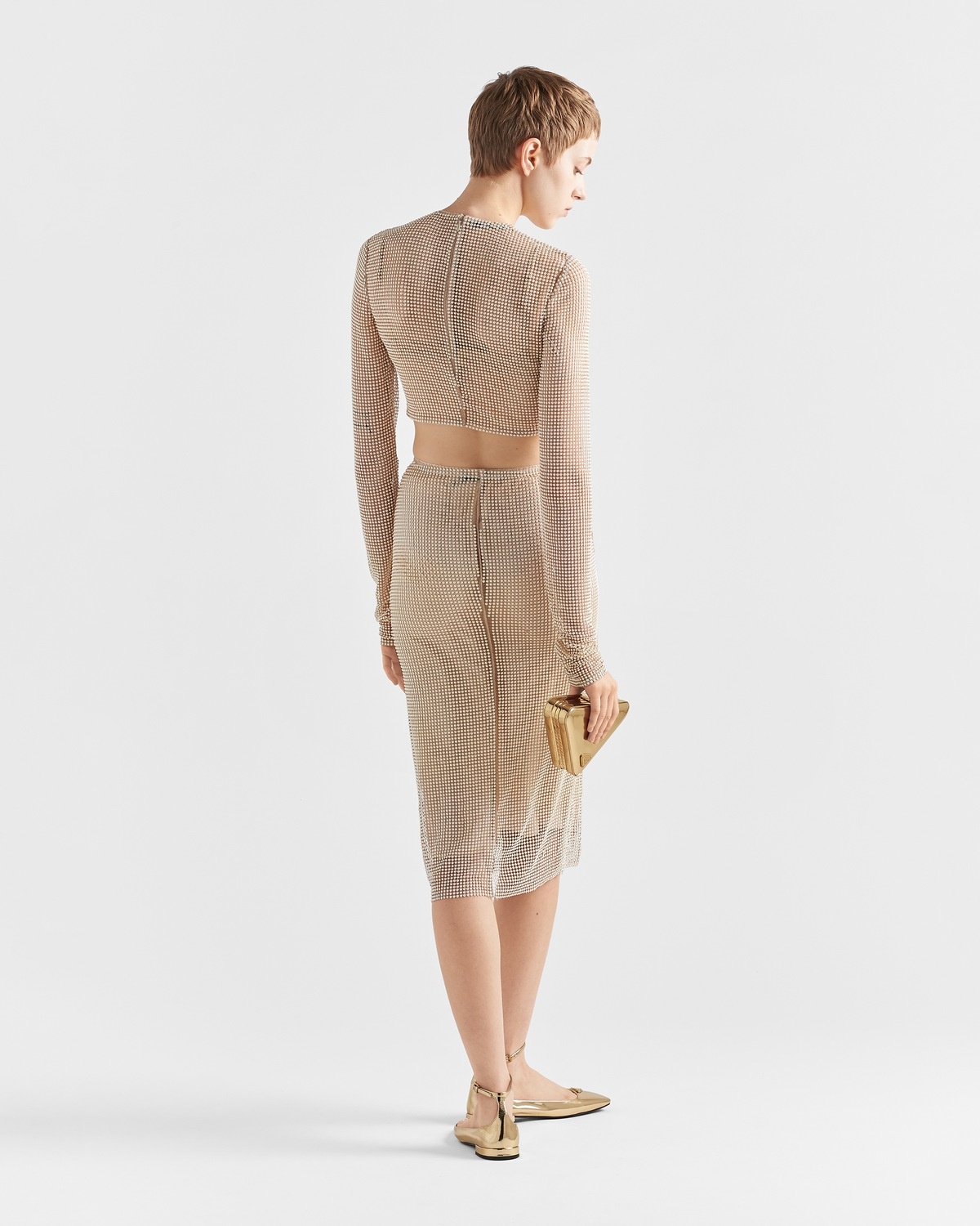 Mesh top with embroidered pearls - 5
